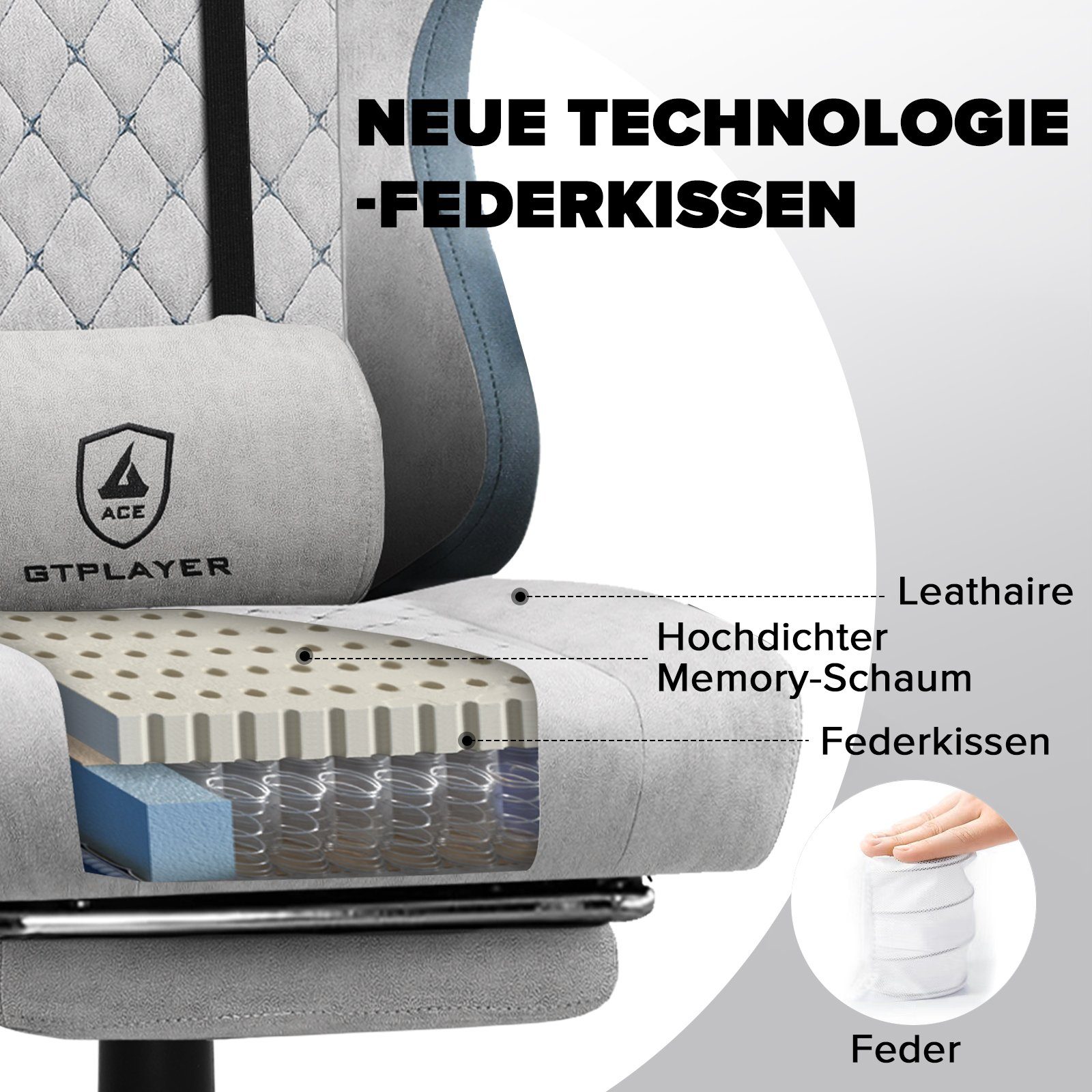 GTPLAYER Gaming-Stuhl Ergonomischer Gaming Sessel Schreibtischstuhl günstig online kaufen