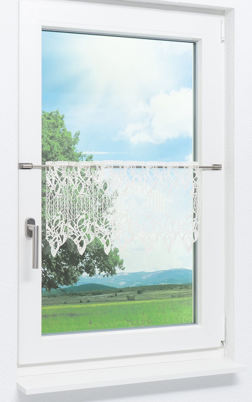 Plauener Spitze® Scheibengardine Arabeske (1 St), transparent, HxB 30x41.5c günstig online kaufen