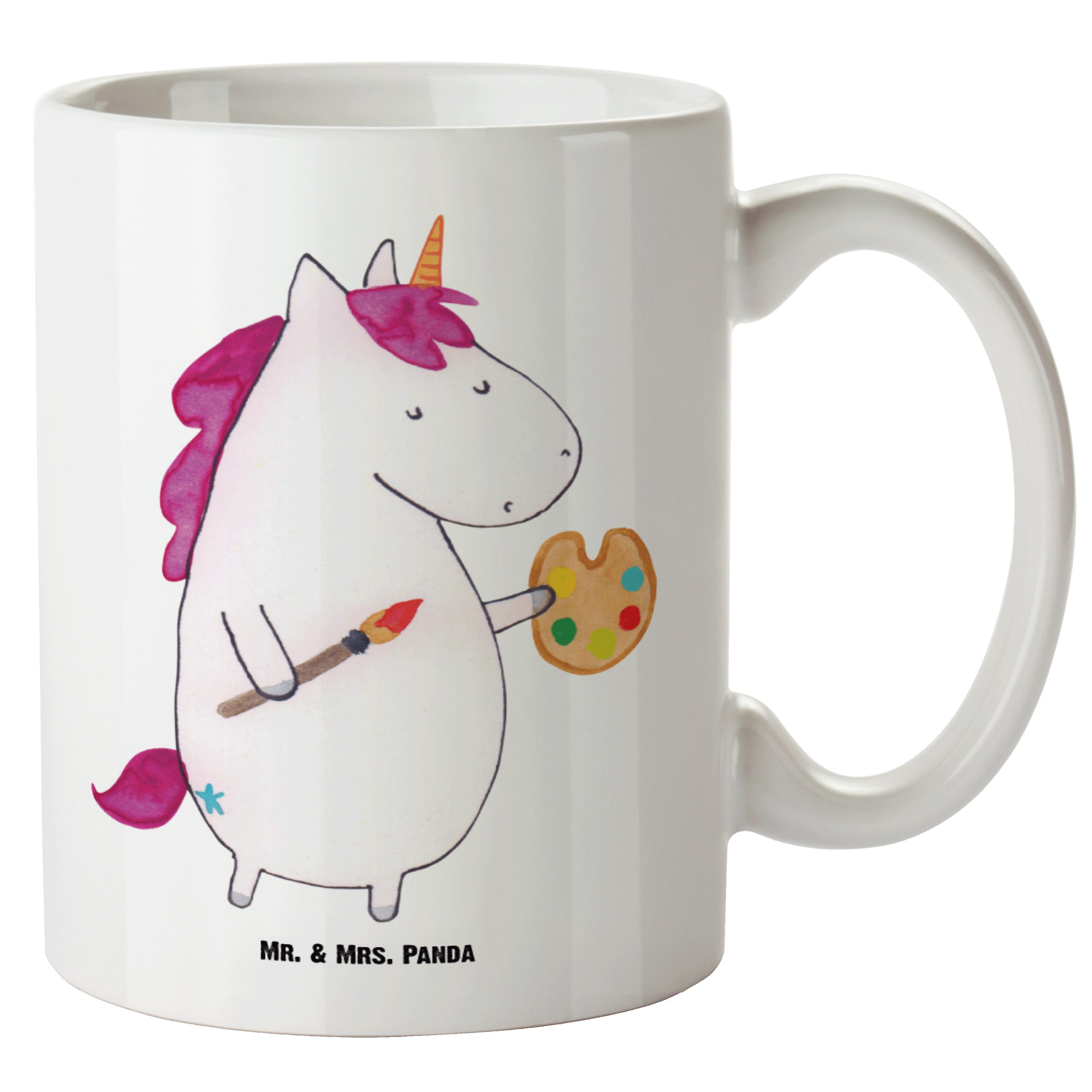 Geschenk, - - XL & Tasse Becher, Mr. Mrs. Pegasus, Einhorn Keramik XL Tasse Weiß Jumbo Tasse, Panda Künstler