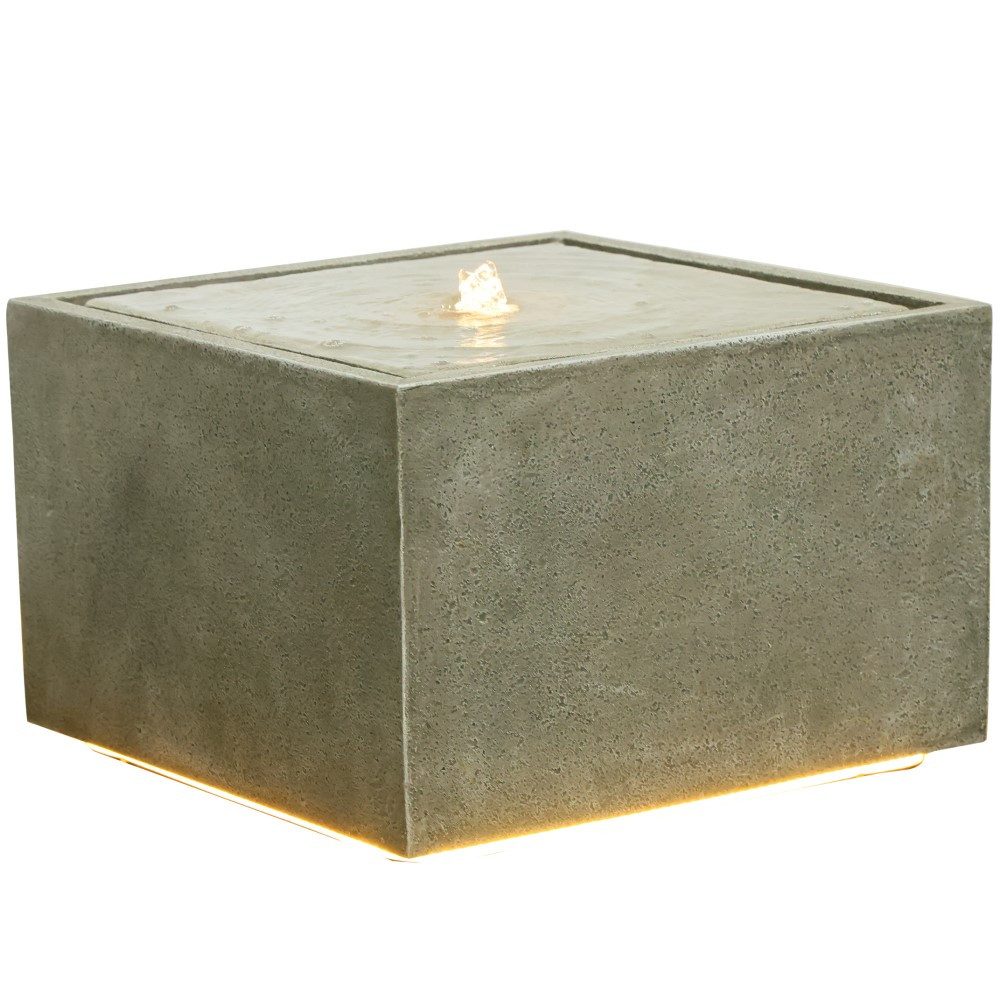 Wacredo Gartenbrunnen Premium Wasserspiel Komplettset Manila sand, Wasserbecken BxT: 50x50 cm, Gesamtmaß: 50 x 50 x 31cm (L x B x H)