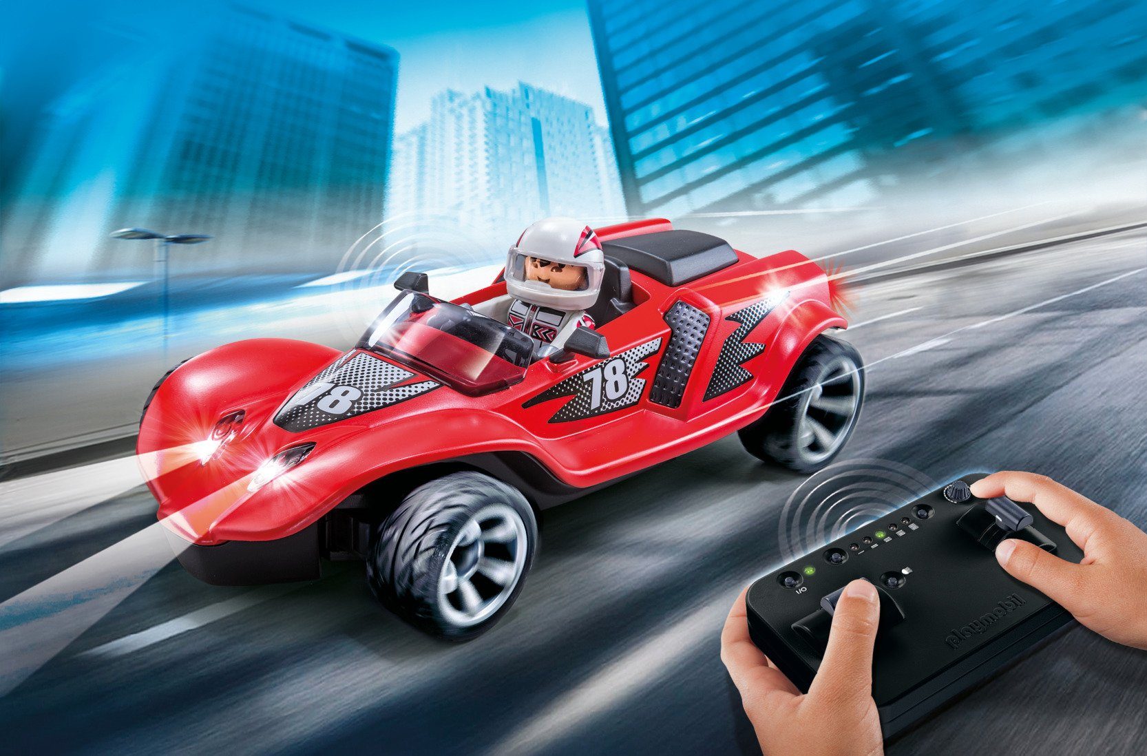 Playmobil® RC-Auto Action RC-Rocket- Racer RC Car mit Beleuchtung,  Ferngesteuertes Auto, Rennauto, Rennwagen