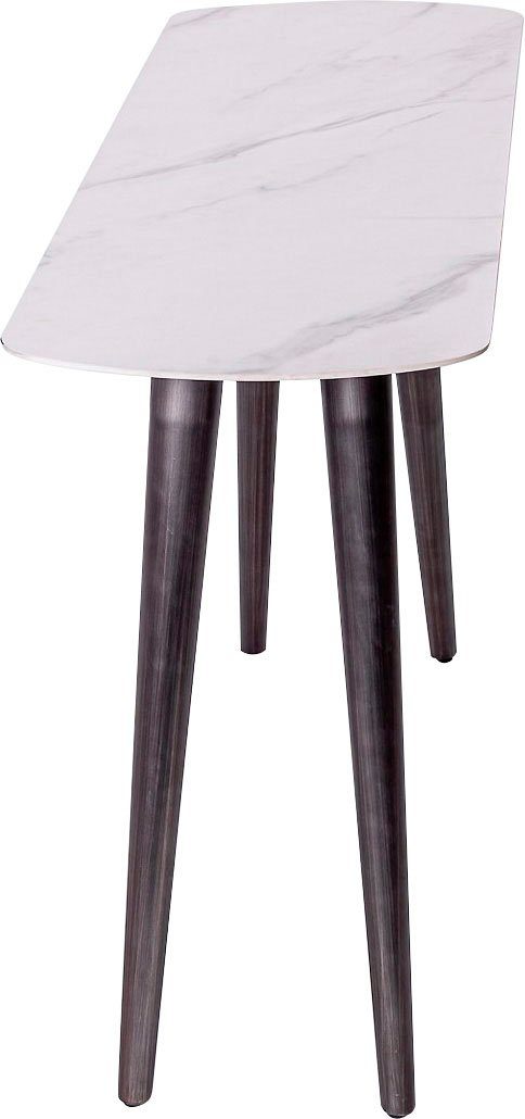 Leonique Konsolentisch Fremont, Keramik-Konsolentisch, Marmoroptik, Metallbeine schwarz, 130x40x76