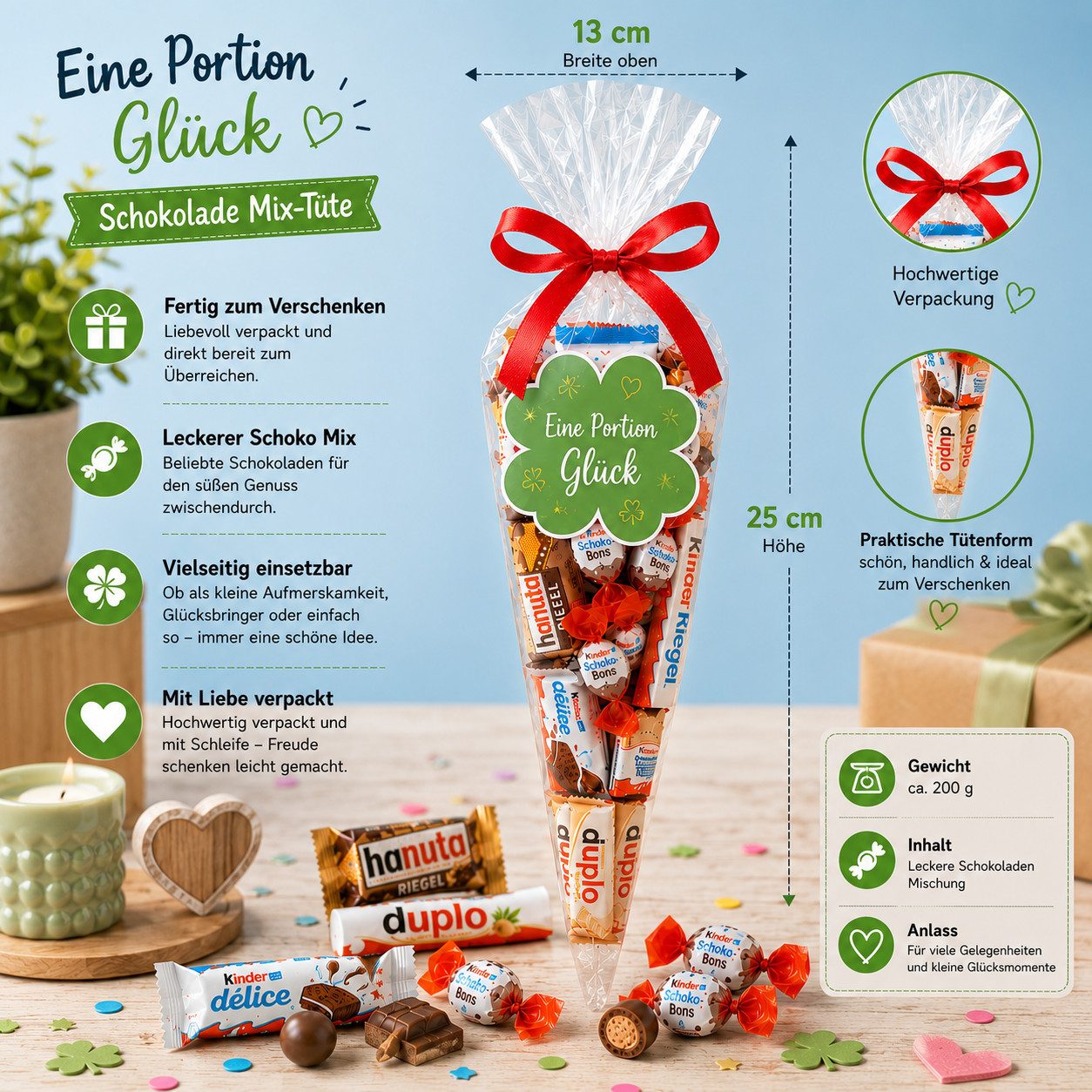 Candy & Bar Lebensmittel-Geschenkset Schokolade Mix Tüte – Fertiges Geschenk für viele Anlässe