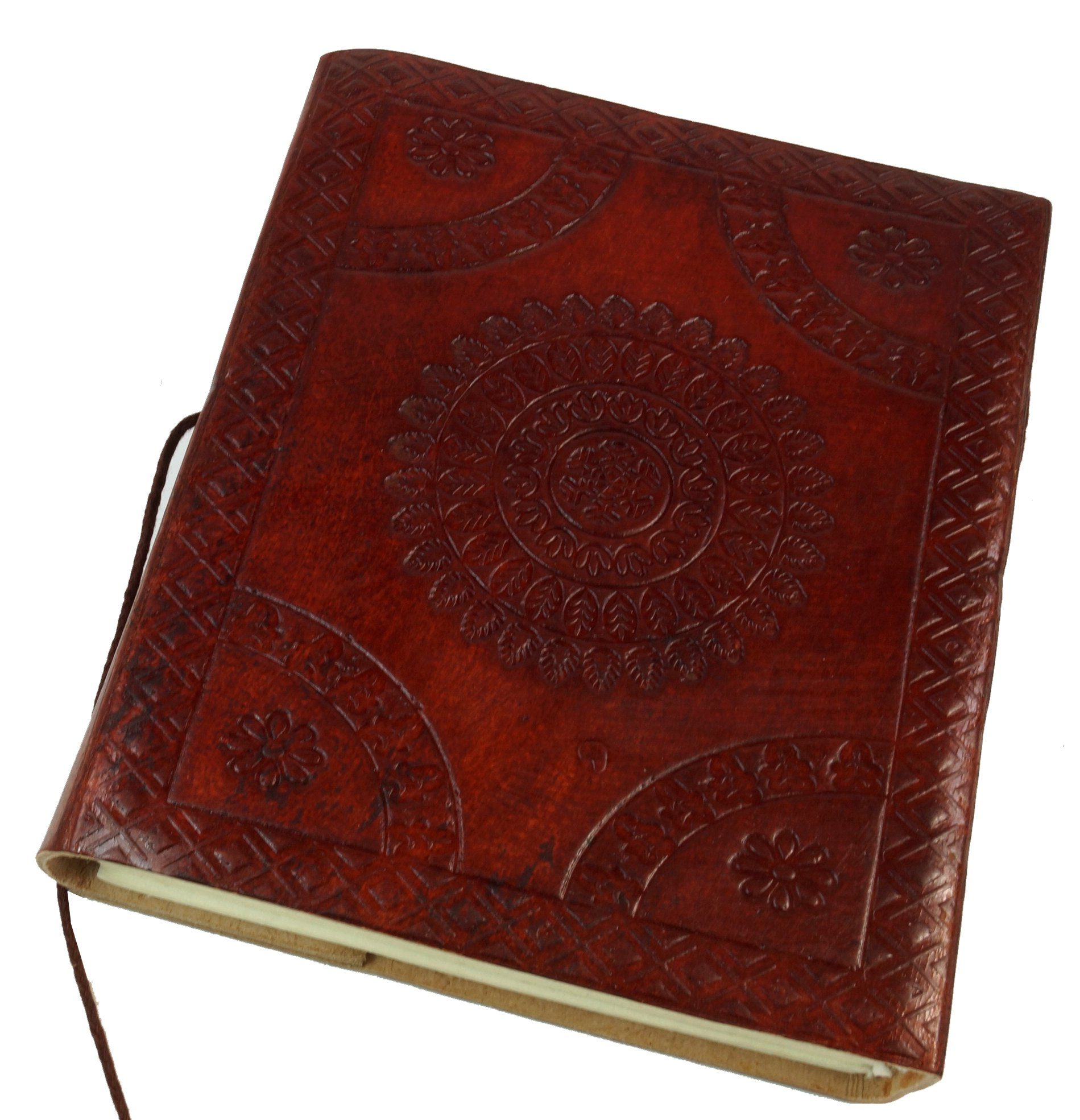 Guru-Shop Tagebuch Ledereinband.. cm Notizbuch, Lederbuch, mit Tagebuch Budha 12*15