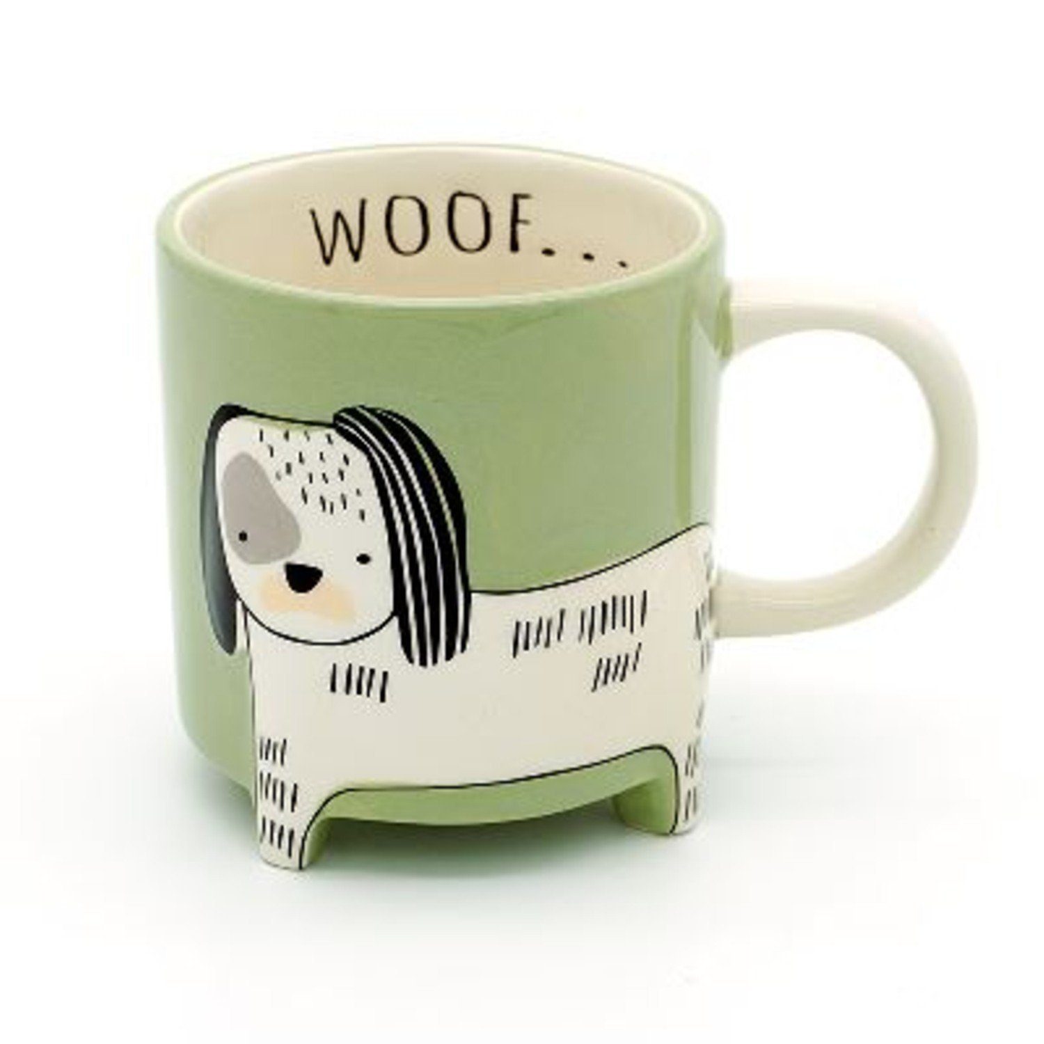 Tasse Keramik Winkee Hund Animal Cute hellgrün, Kaffeebecher