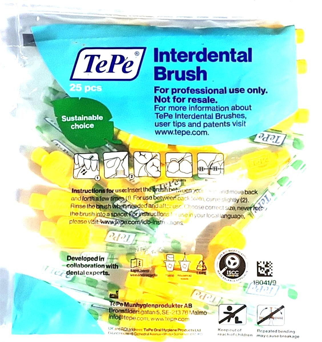 Interdentalbürsten 25x TePe Original Interdentalbürsten 0,7mm gelb - Multipack