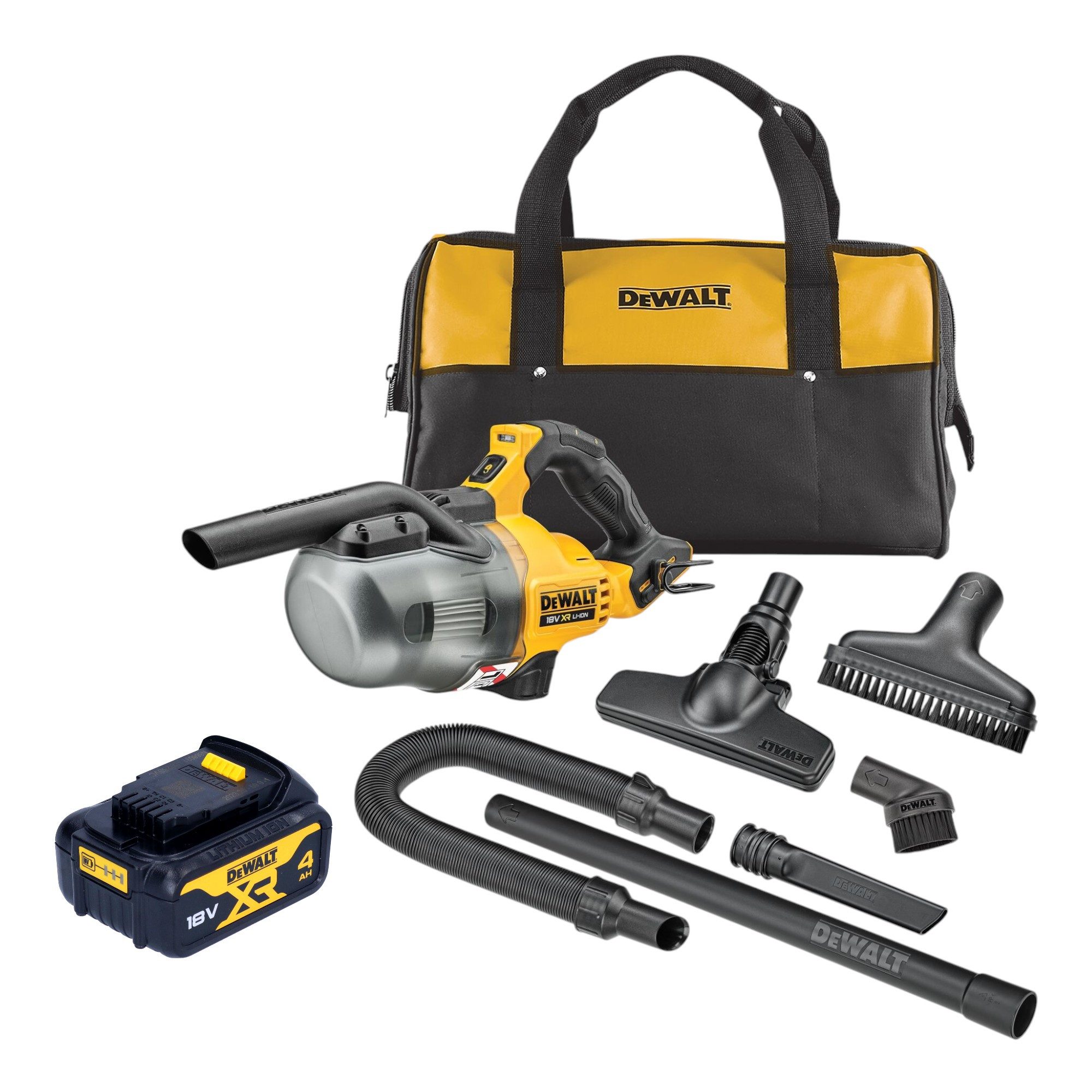 DeWalt Akku-Handstaubsauger DCV 501 LN 18 V 0,7 l Staubklasse L + 1x Akku 4,0 Ah - ohne Ladegerät