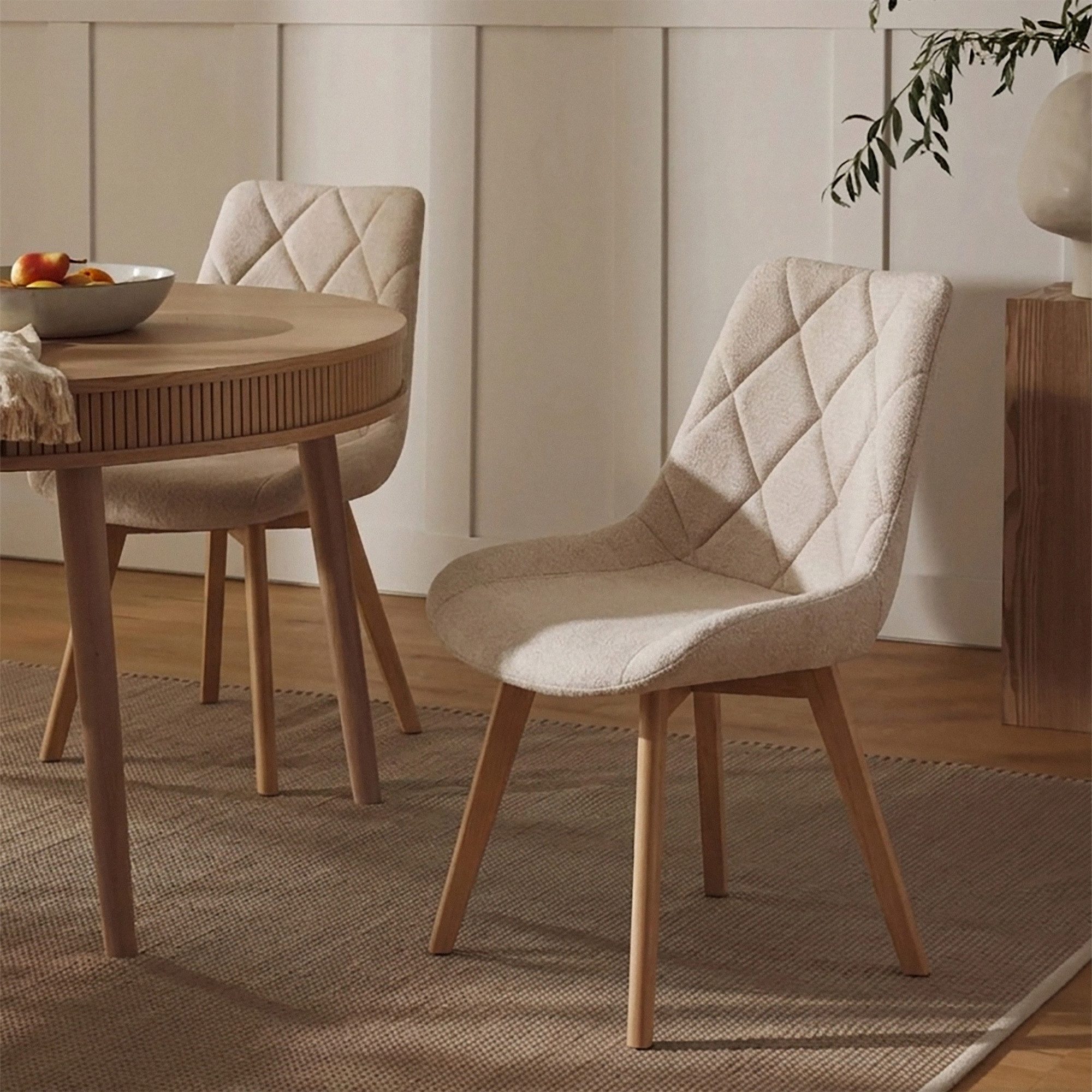 B&D home 4-Fußstuhl TANIA (2er Set, 2 St), gepolstert, Massivholz Buche, geölt