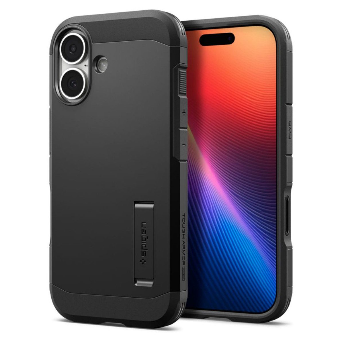 Spigen Handyhülle Tough Armor T Magnetfunktion Kompatibel mit iPhone 17 Schwarz 6,1, verstärkte Rahmengeometrie, Kompatibel mit iPhone 17