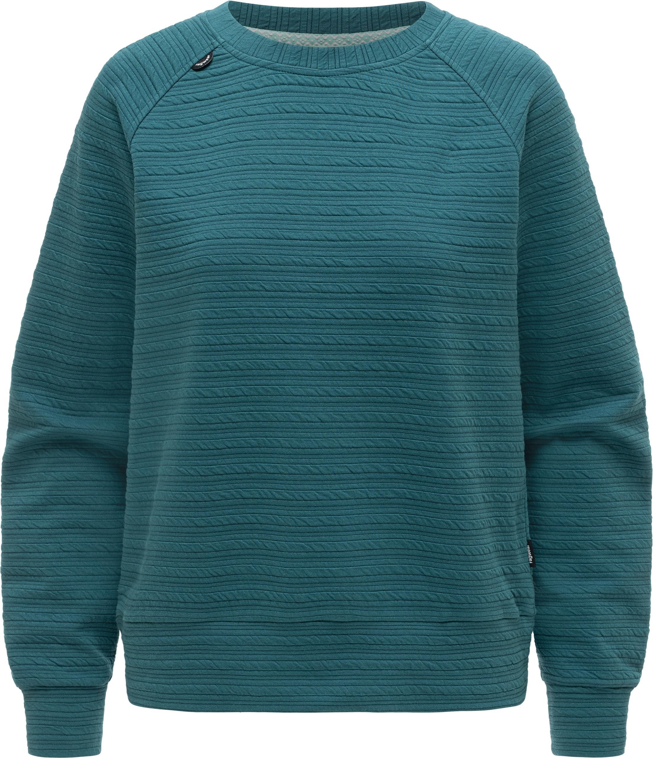Ragwear Rundhalspullover Joann Crepe Leichter Pullover mit gestreifter Präg günstig online kaufen