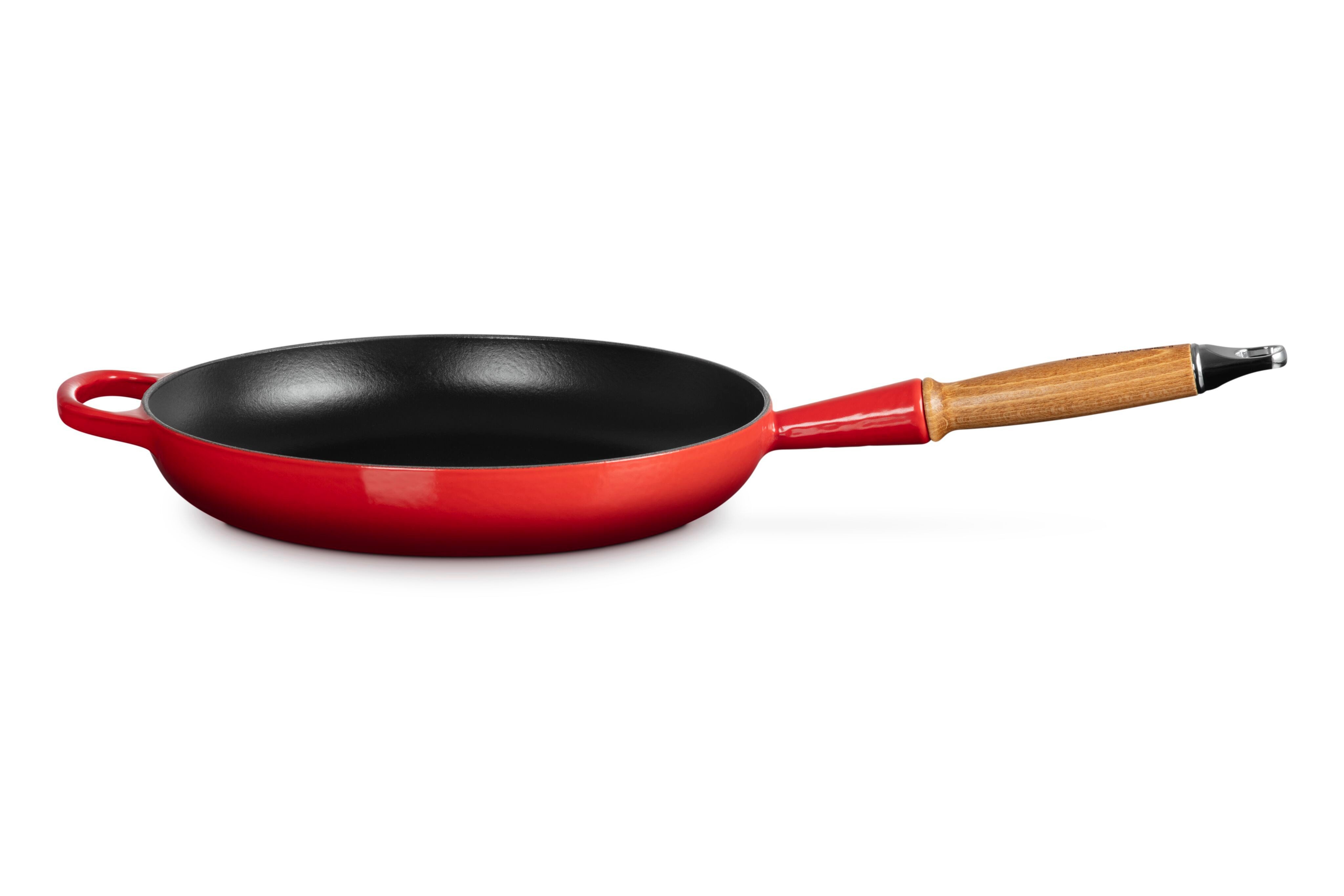 LE CREUSET Bratpfanne Signature Gusseisen mit Holzgriff, Gusseisen, 28 cm Kirschrot, 20258280600422