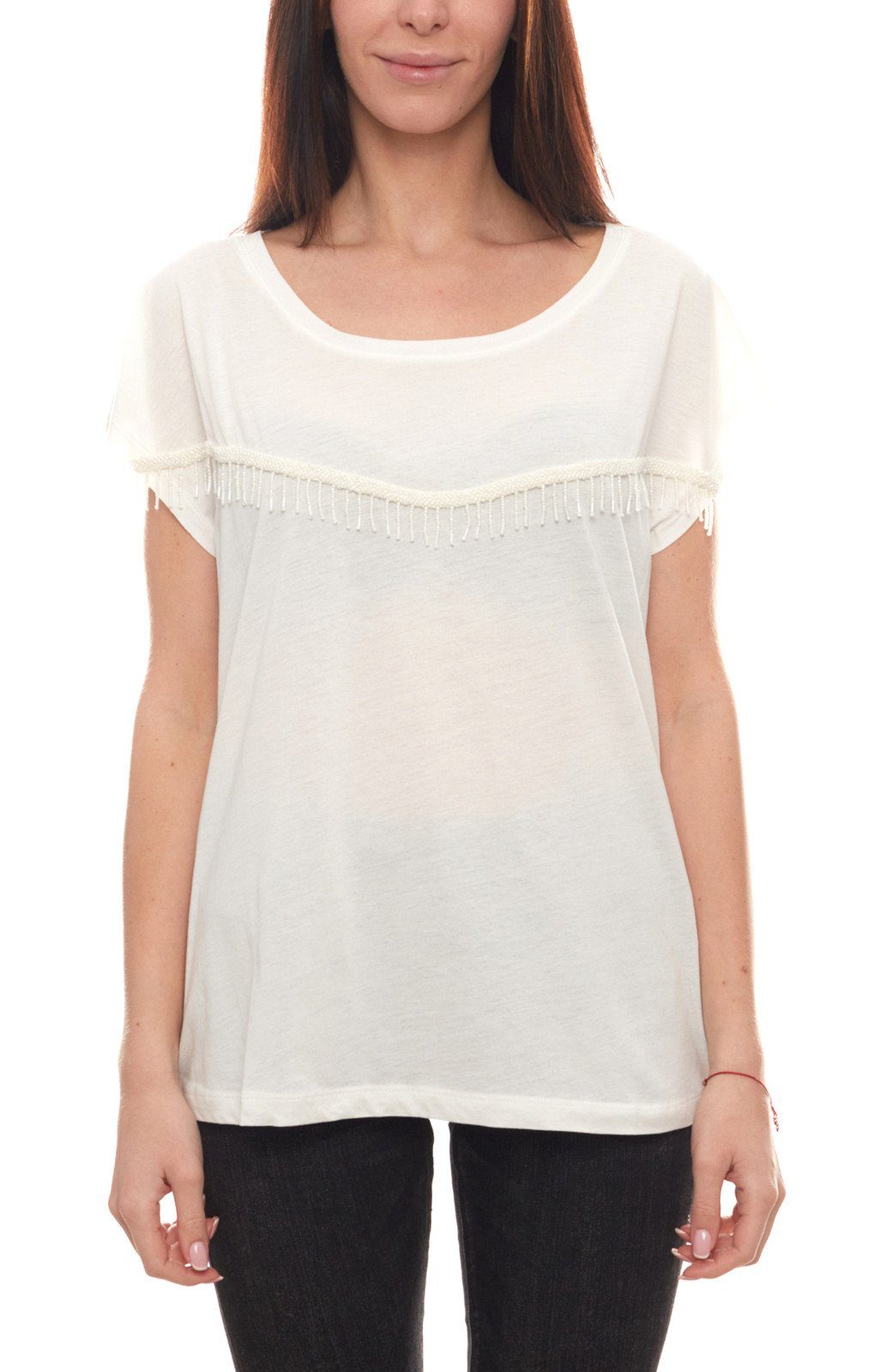 heine Kurzarmshirt »heine Kurzarm-Shirt weiches Damen T-Shirt mit  Schmuckapplikationen Sommer-Shirt Weiß« online kaufen | OTTO