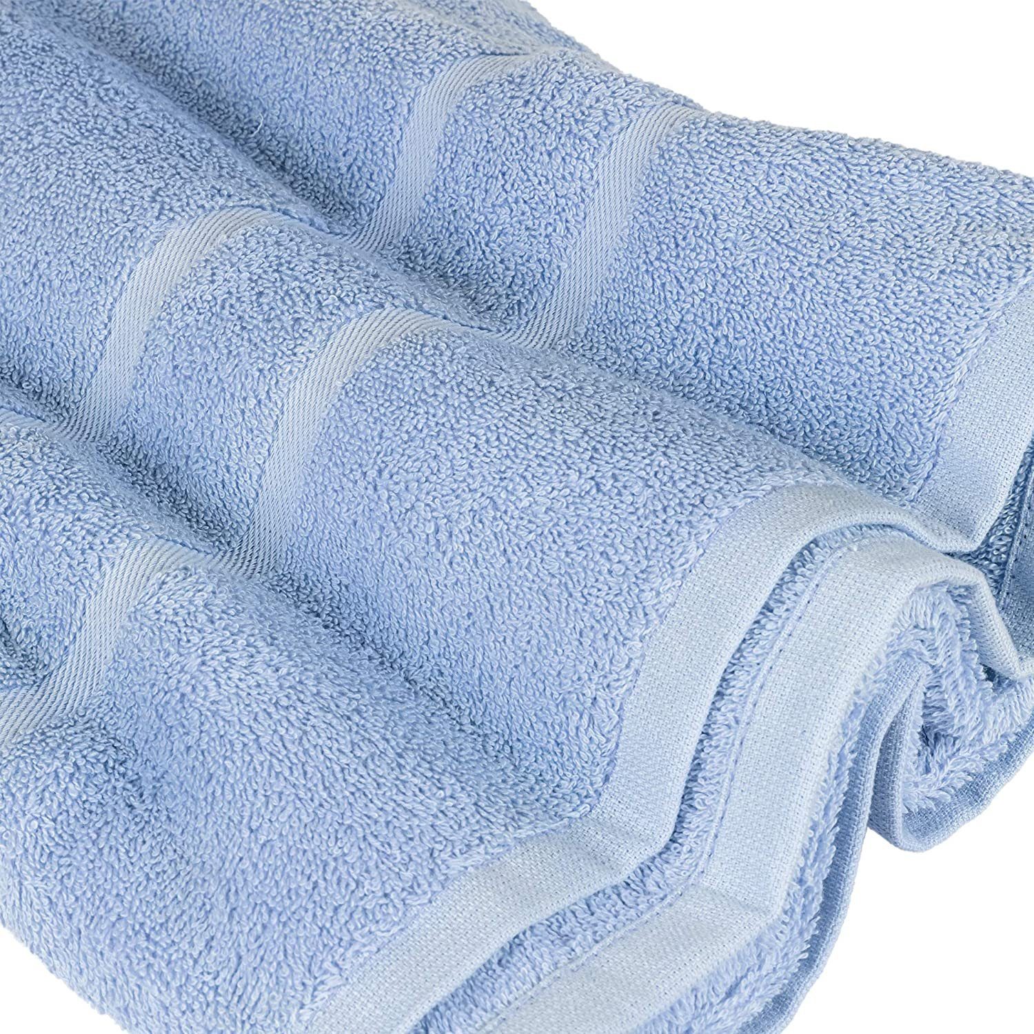 StickandShine Handtuch Set 4x Hellblau (14 GSM Pack, Baumwolle 500 100% verschiedenen Badetücher in Gästehandtuch Farben 14er 2x SET als GSM Handtuch Baumwolle Handtücher 4x 4x Teilig) Duschtücher 100% Frottee 500