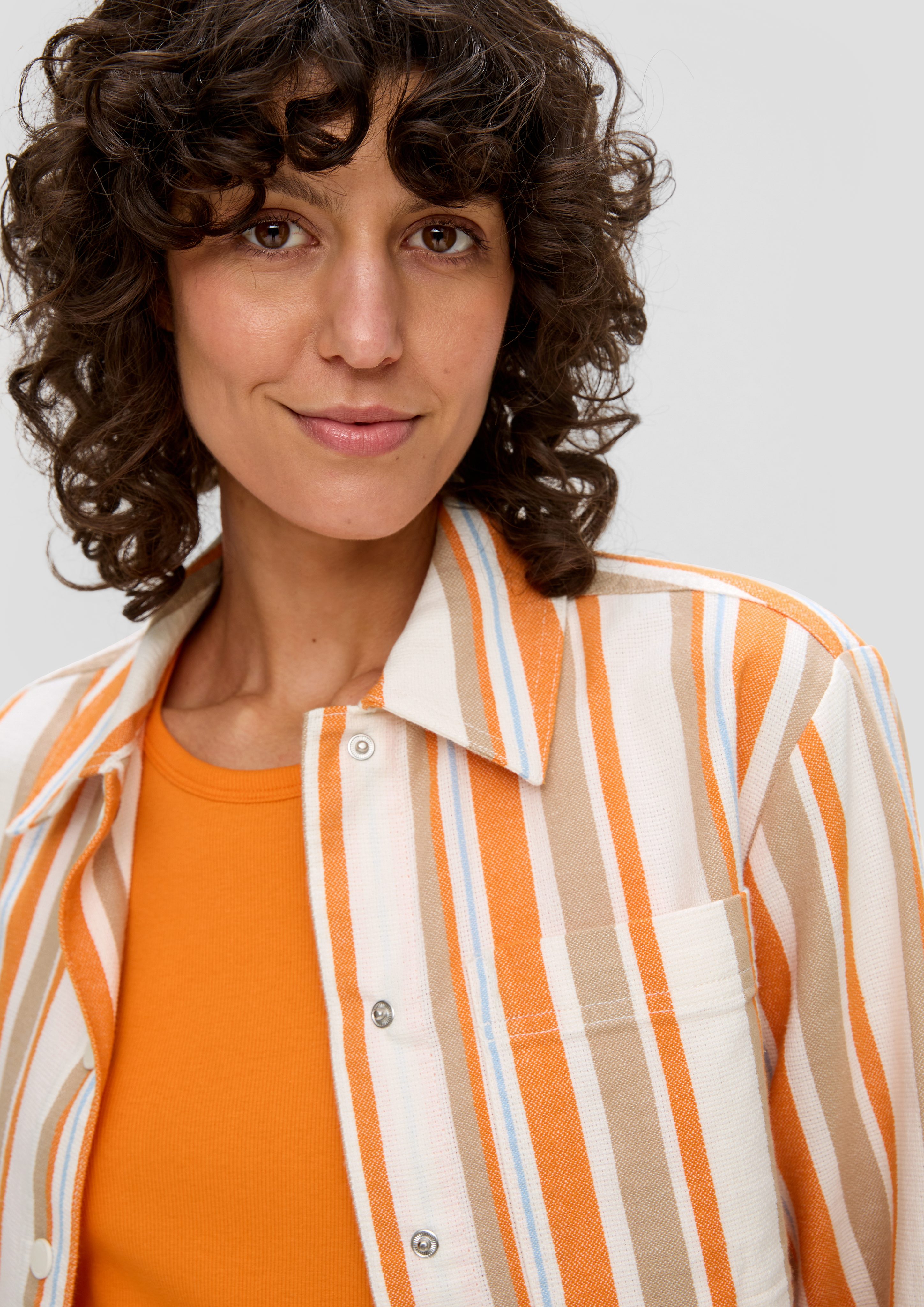 s.Oliver Langarmbluse Hemd-Bluse aus Leinenmix günstig online kaufen