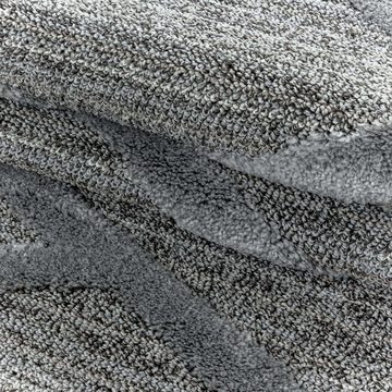 Designteppich Designerteppich Tokio hoch-tief Struktur Wellen grau, TaraCarpet, rechteckig, Höhe: 20 mm, moderner scandi boho Welle grau Wohnzimmer Schlafzimmer Flur 120x170