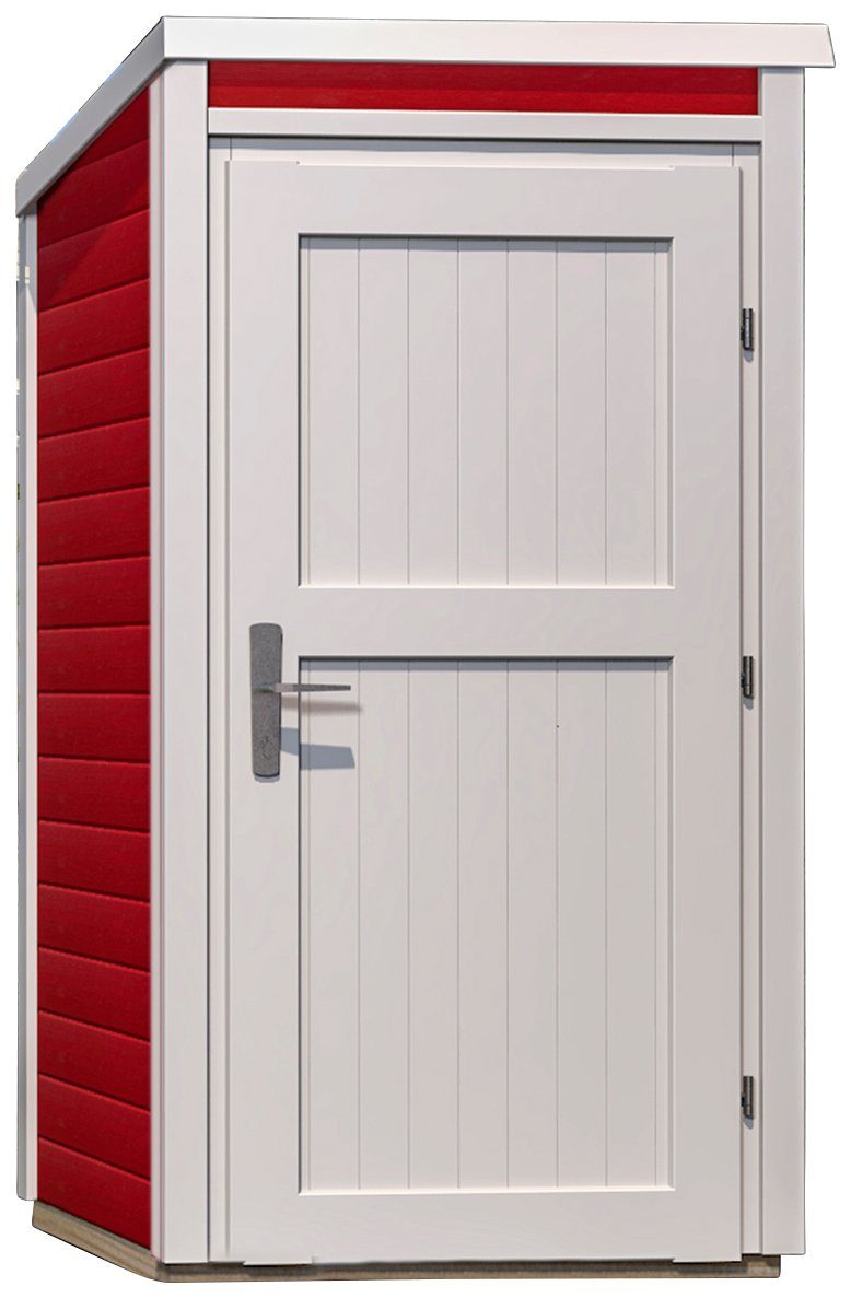 weka Garten-Geräteschrank, BxT: 97x100 cm, BxTxH: 97x100x200,5 cm, rot -naturfarben