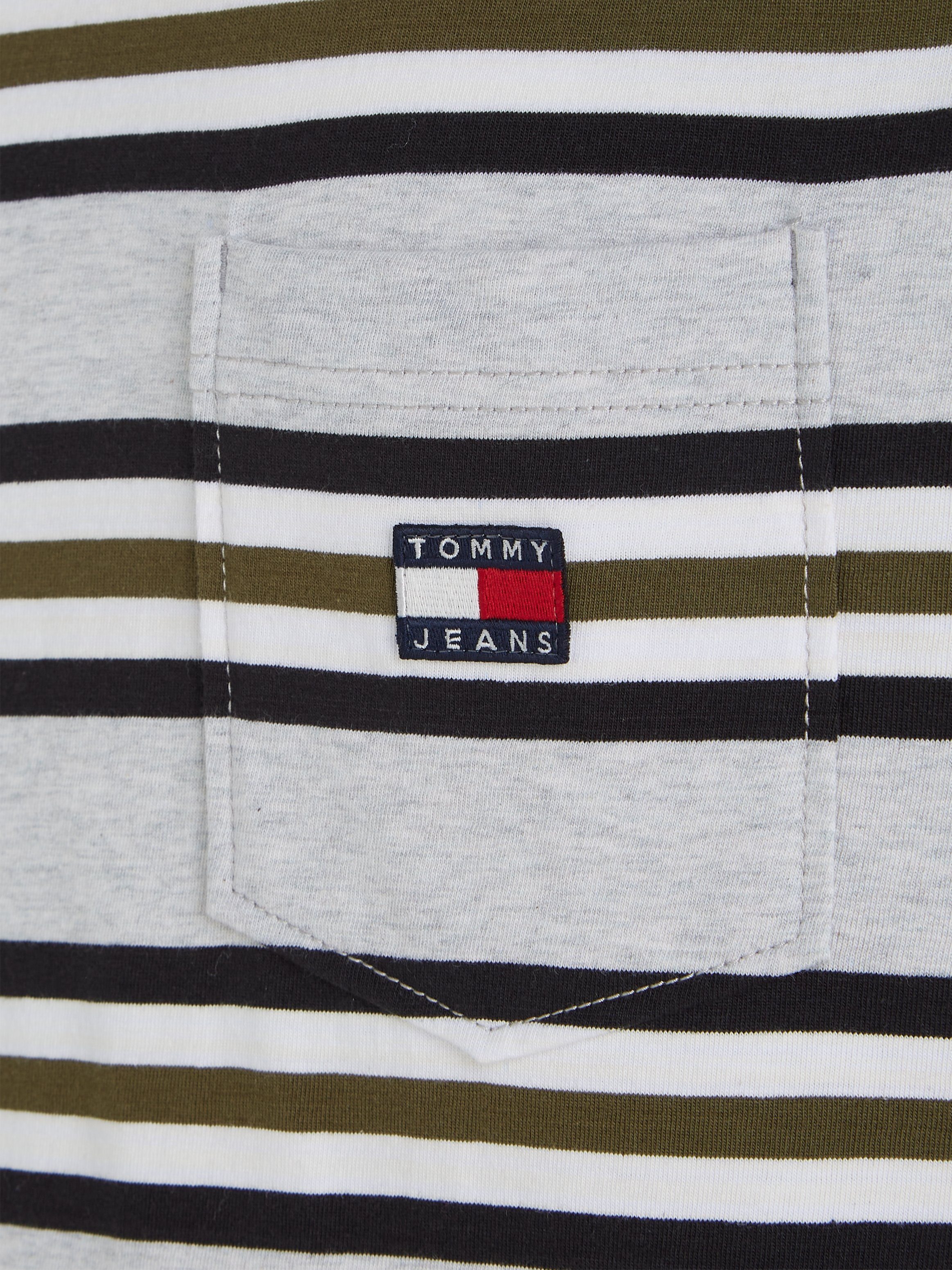 Silver FLAG TJM Htr T-Shirt Tommy REG Jeans TEE STRIPE Grey