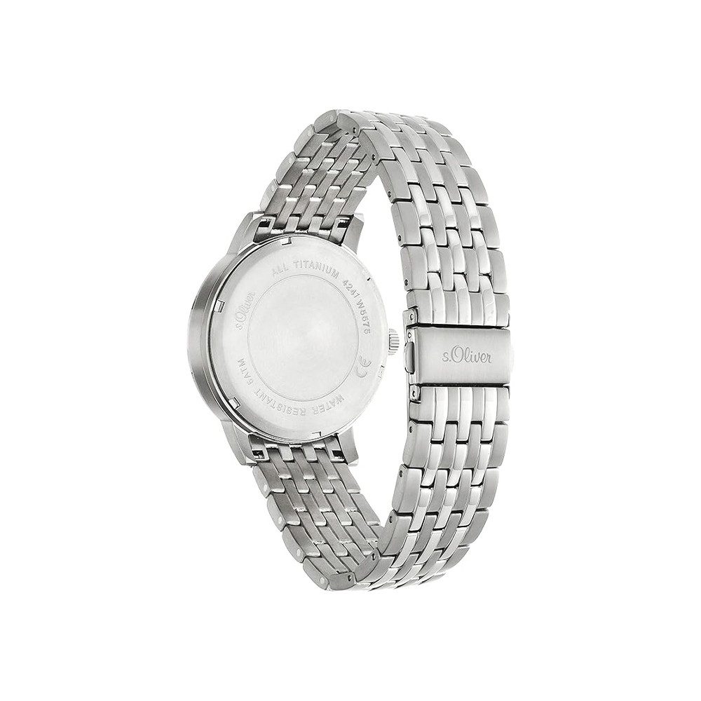 s.Oliver Quarzuhr s.Oliver Armbanduhr mit Titanarmband SO-4241-MQT, s.Olive günstig online kaufen
