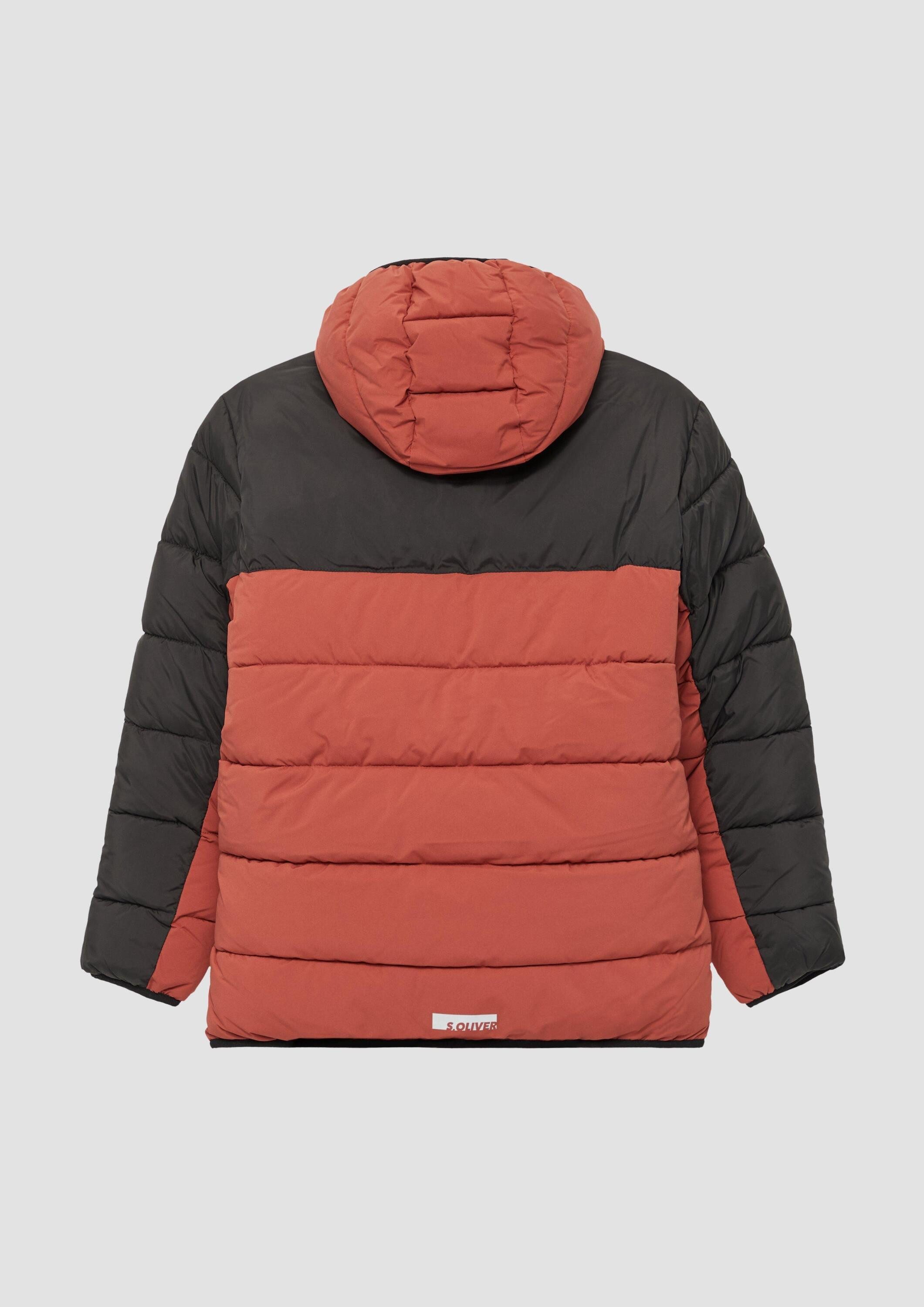 s.Oliver Winterjacke Outdoor-Jacke Steppjacke in Colour-Blocking-Optik und Fleecefutter