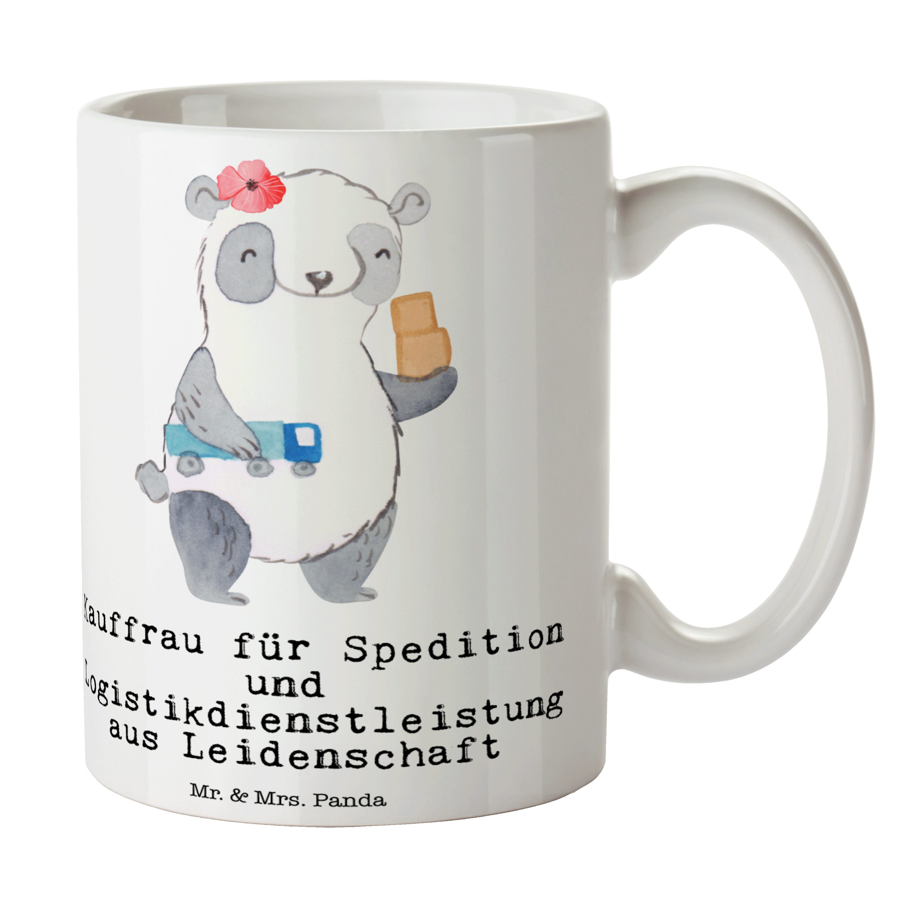 Mr. & Mrs. Panda Keramik und für Kauffrau Spedition Leidenschaft -, Tasse Logistikdienstleistung aus