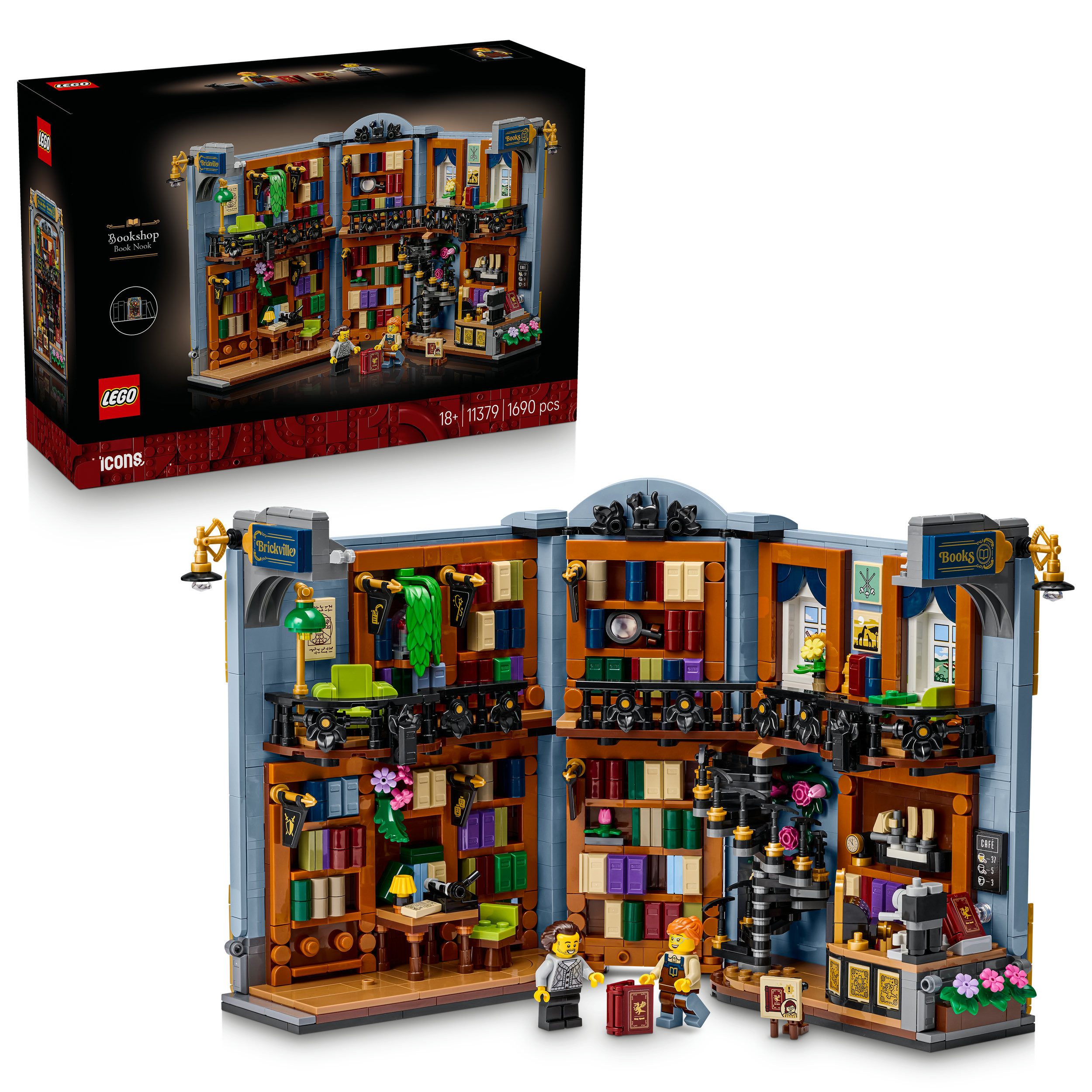 LEGO® Buchladen: Buchstütze (11379), LEGO Icons Konstruktionsspielsteine, (1690 St), Made in Europe
