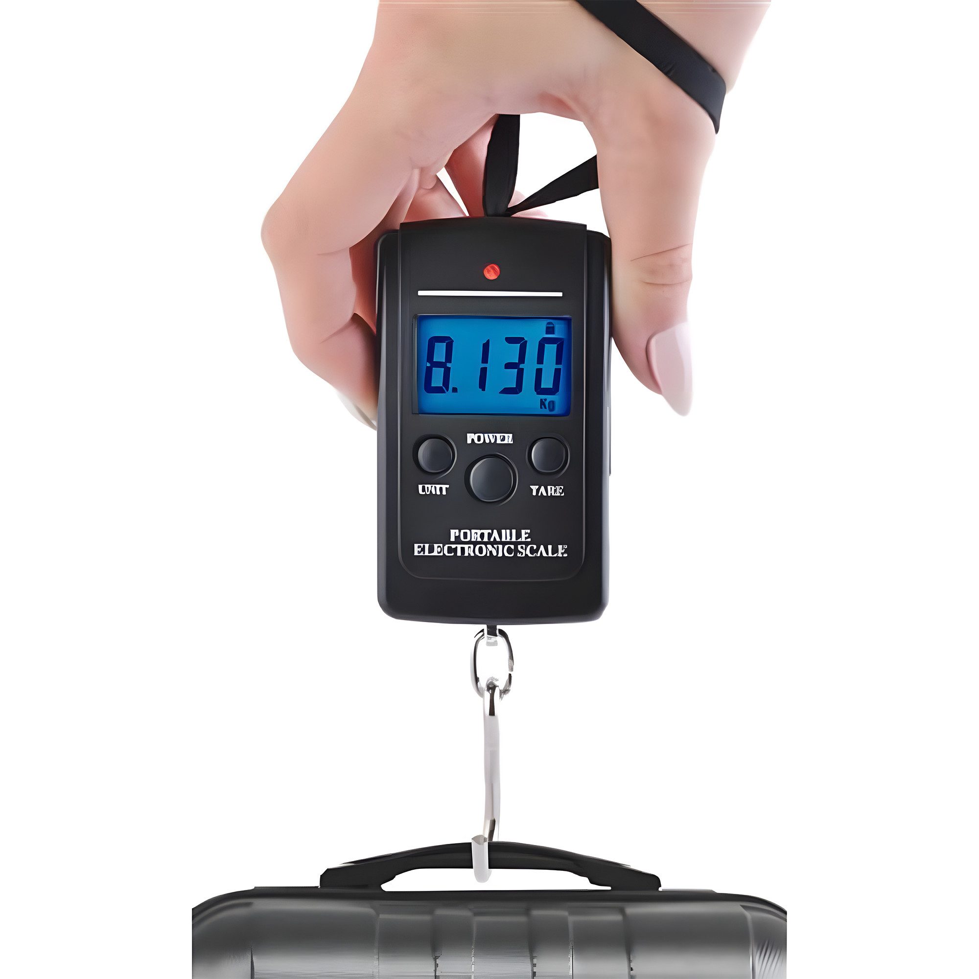 TSB Werk Kofferwaage Digitale Kofferwaage Gepäckwaage 10g-40kg LED, Digitalwaage, Reisewaage, Handwaage