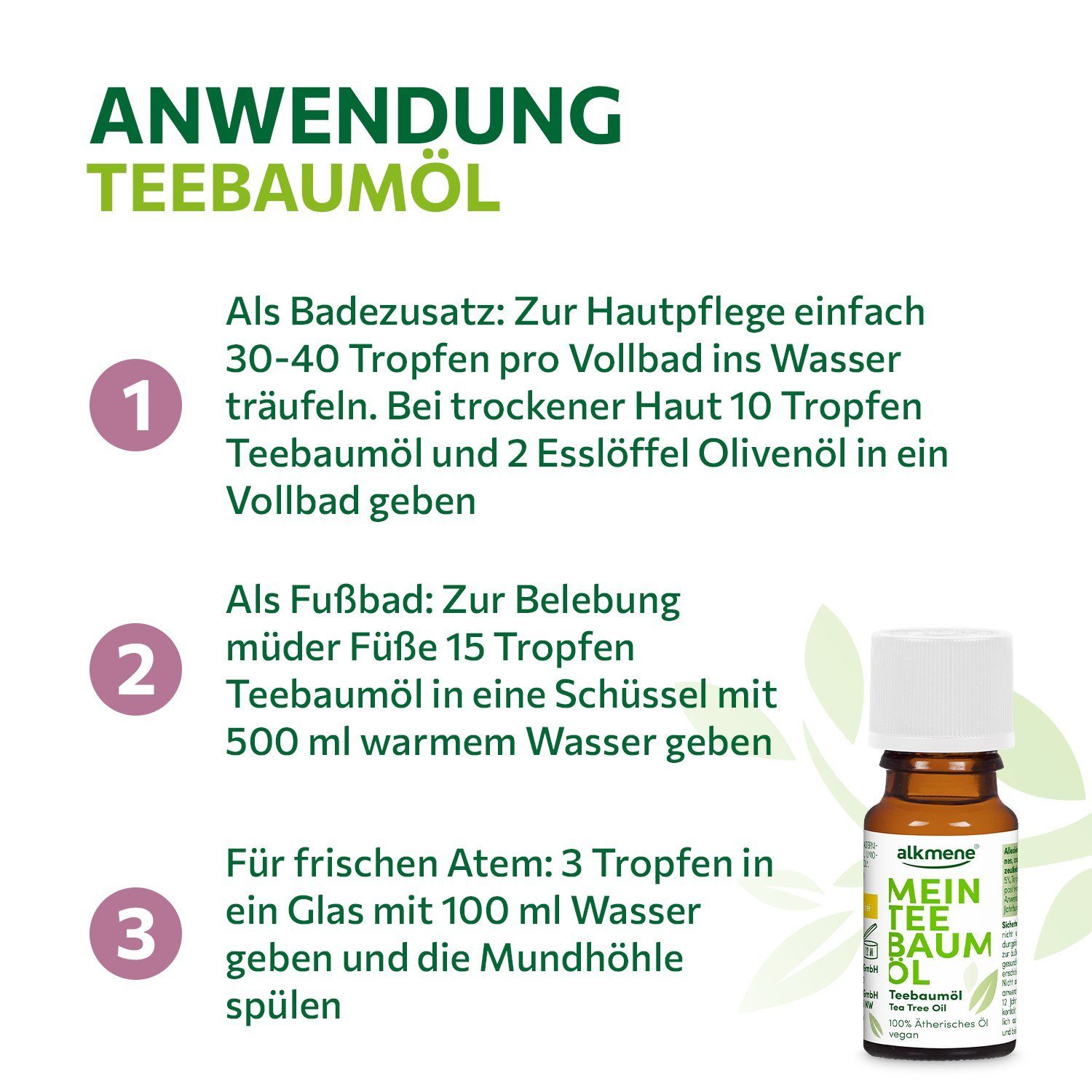 reines Teebaumöl 100% klimaneutral Haar, Körperöl Haut & 10 & ml alkmene für vegan 1-tlg.