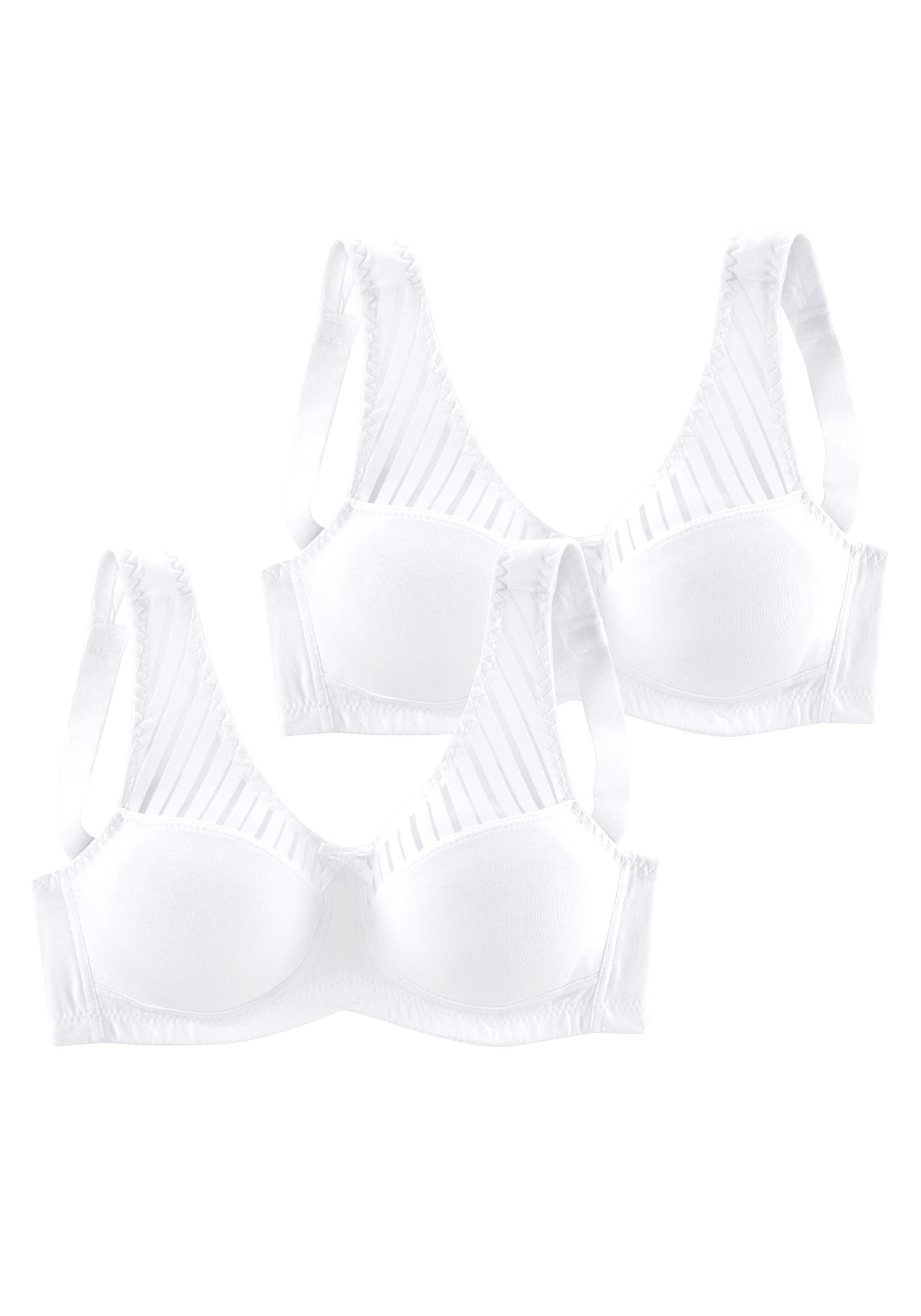 Nuance Soft-BH (Packung, 2 Stück) ohne Bügel, mit schickem Streifenmaterial