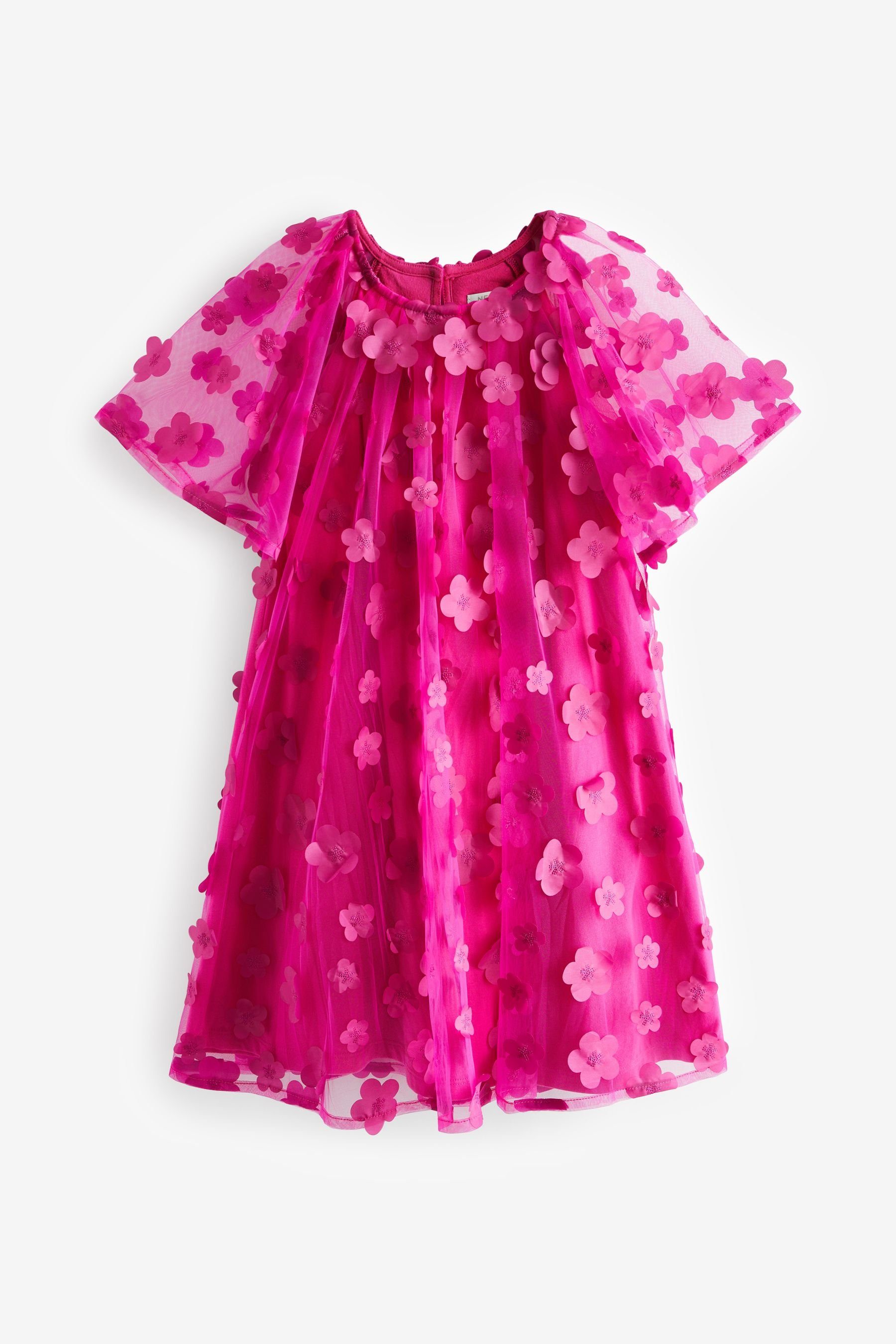 Next Partykleid Partykleid mit plastischer Blumenapplikation. (1-tlg) Pink