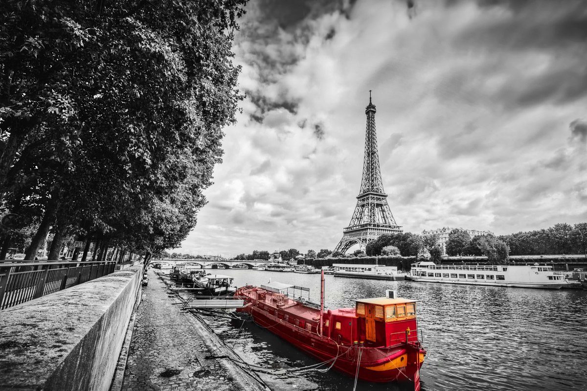 Papermoon Fototapete Eiffelturm Seine