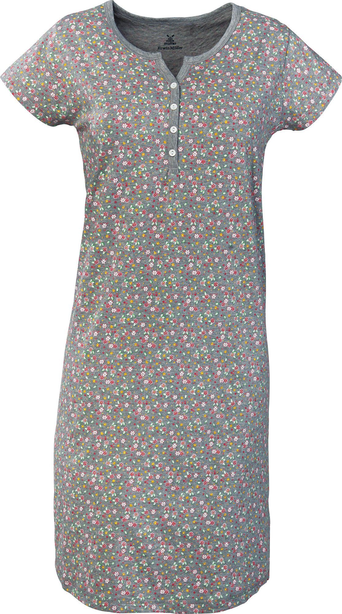 Erwin Müller Nachthemd Damen-Nachthemd Single-Jersey Blumen günstig online kaufen