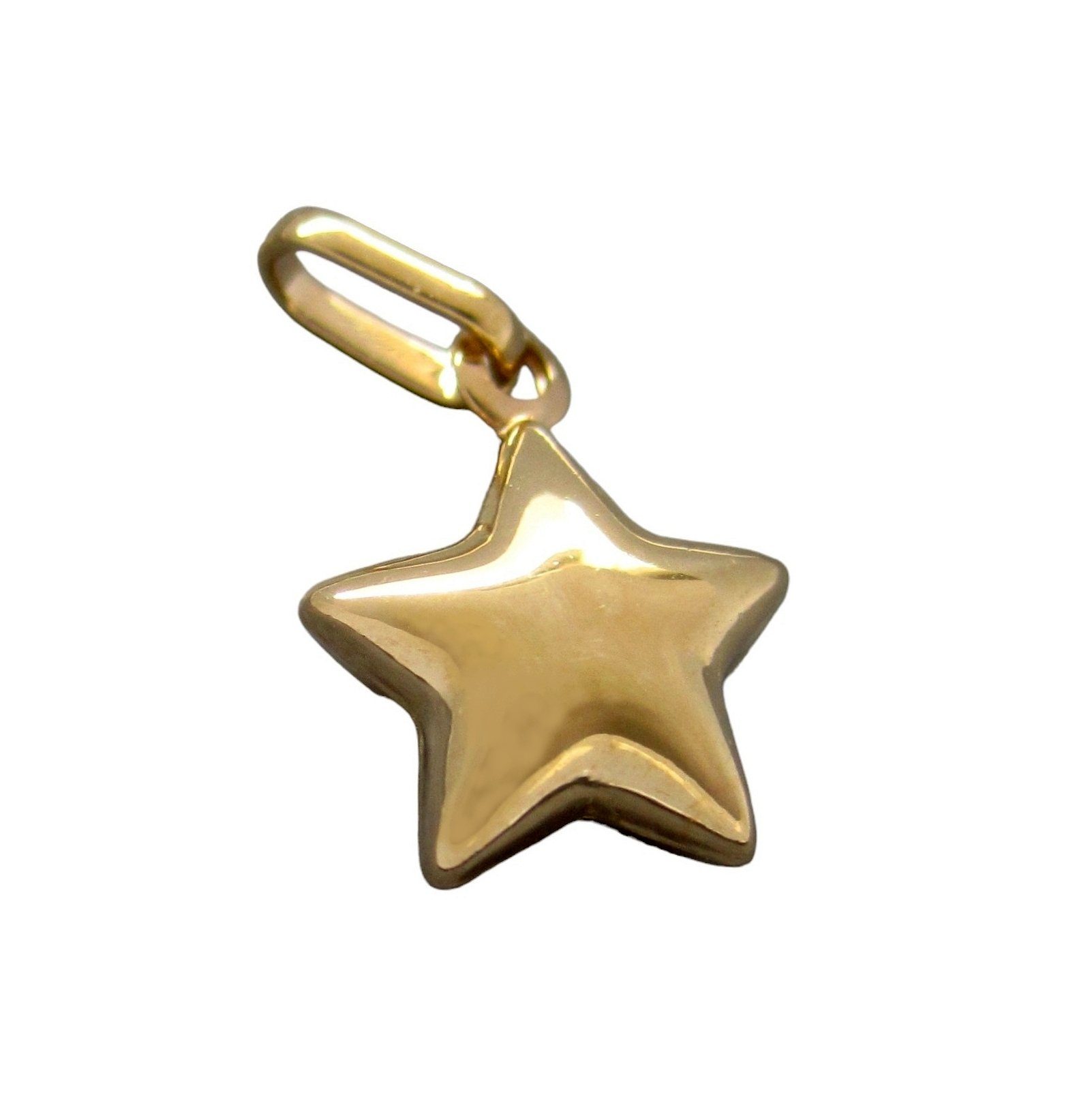 Kettenanhänger 585er Gelbgold Kettenanhänger Stern gewölbt