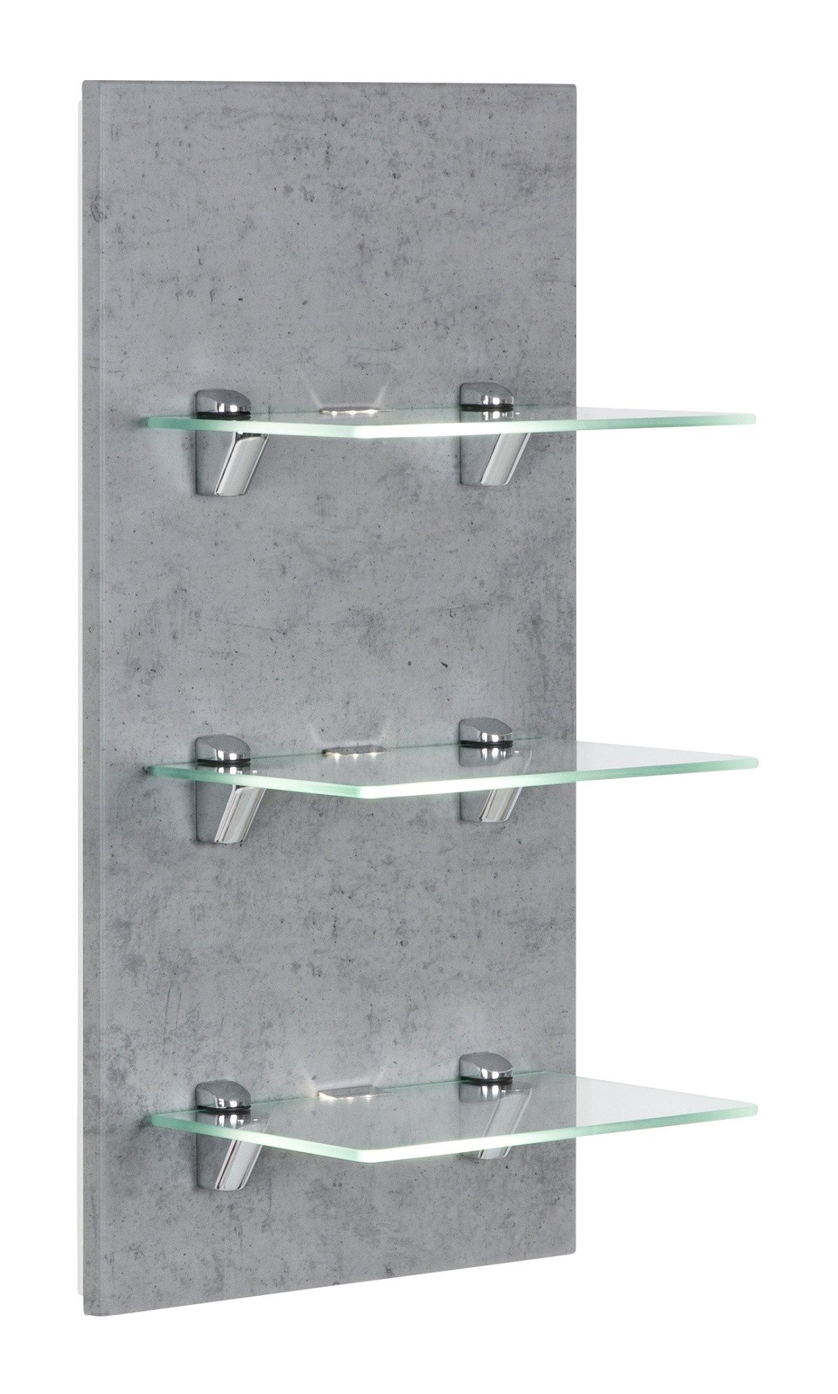 Magnolia Home Hängeschrank LED-Panel SANTINI beton mit 3 Glasablagen und Beleuchtung