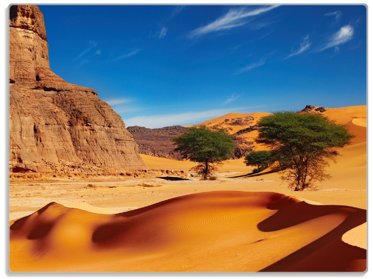 Wallario Schneidebrett In der 1-St), rutschfester 30x40cm Wüste (inkl. ESG-Sicherheitsglas, 4mm, Sahara, Gummifüße
