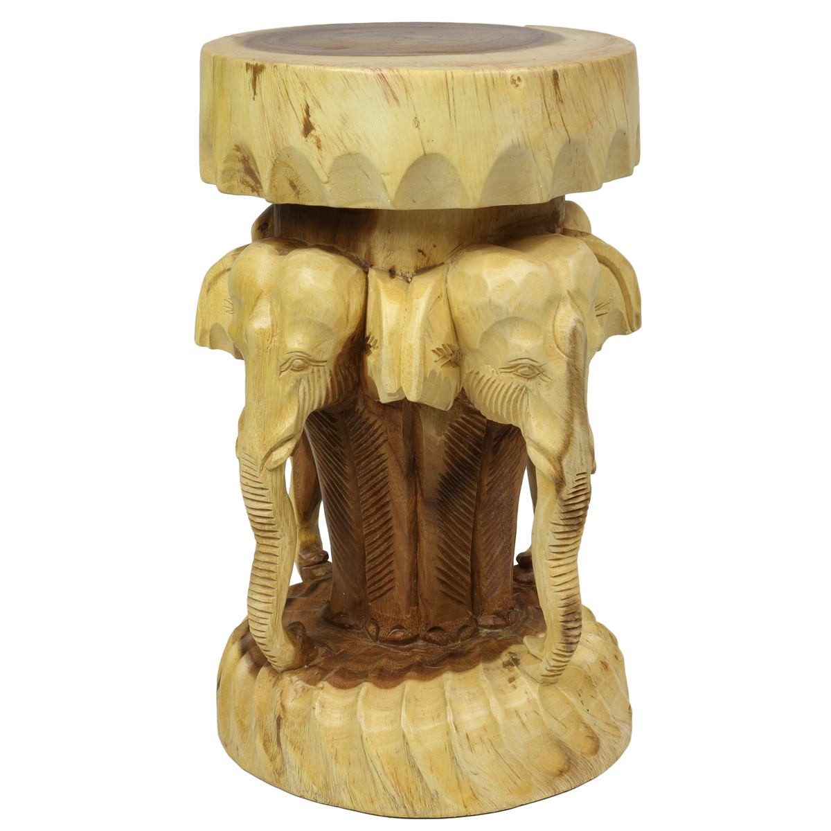 Blumenhocker Rundhocker Elefant 50 cm natur