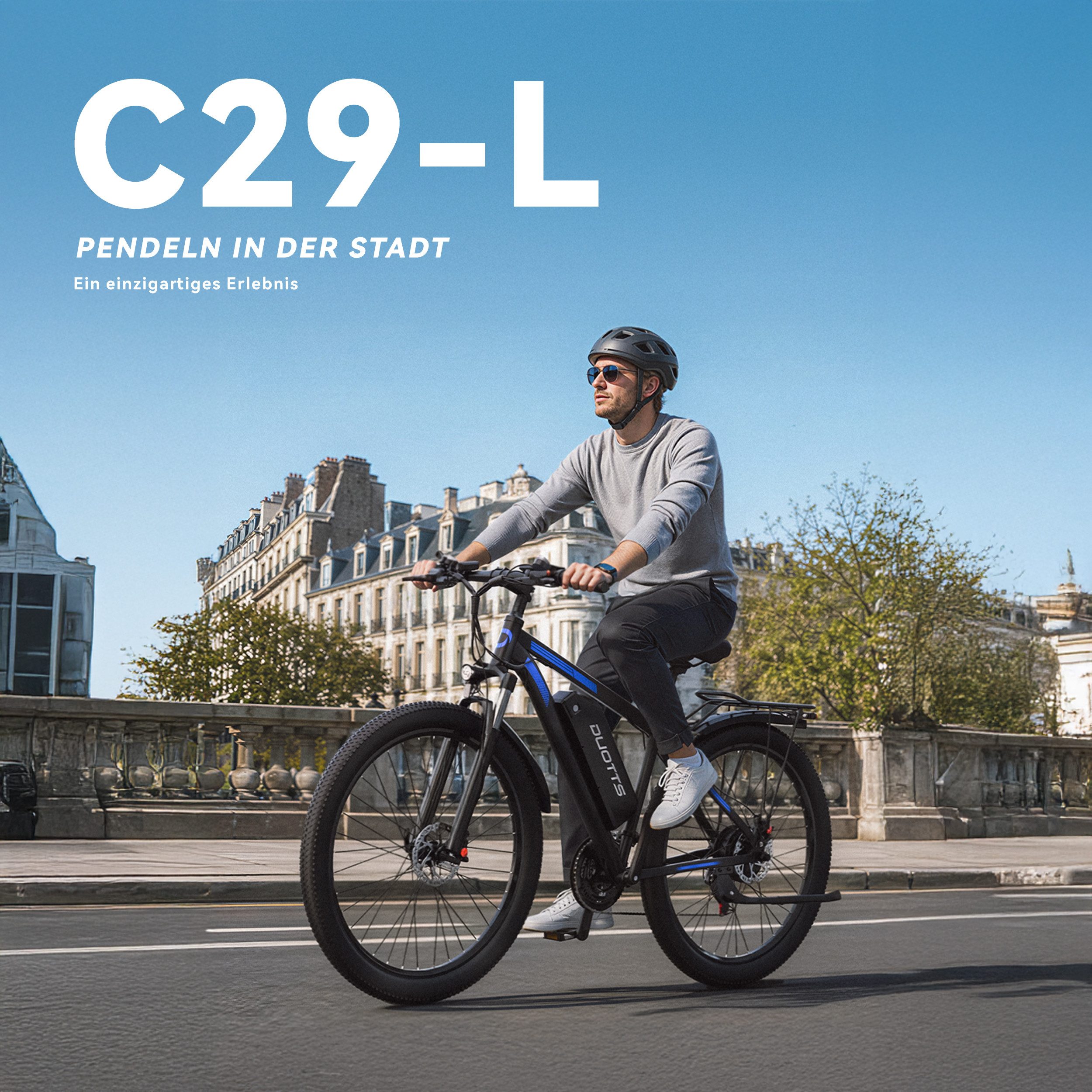 DUOTTS E-Bike Mountainbike 29 Zoll E-Fahrrad Damen u. Herren 720WH Pedelec 48V 15AH 110 km E-MTB, Kettenschaltung, Heckmotor, 720 Wh, (Beleuchtungsset mit Batterieladegerät, Batterieschlüssel, Werkzeug), E-Bikes mit hydraulischen Bremsen, Federgabel & App-Steuerung