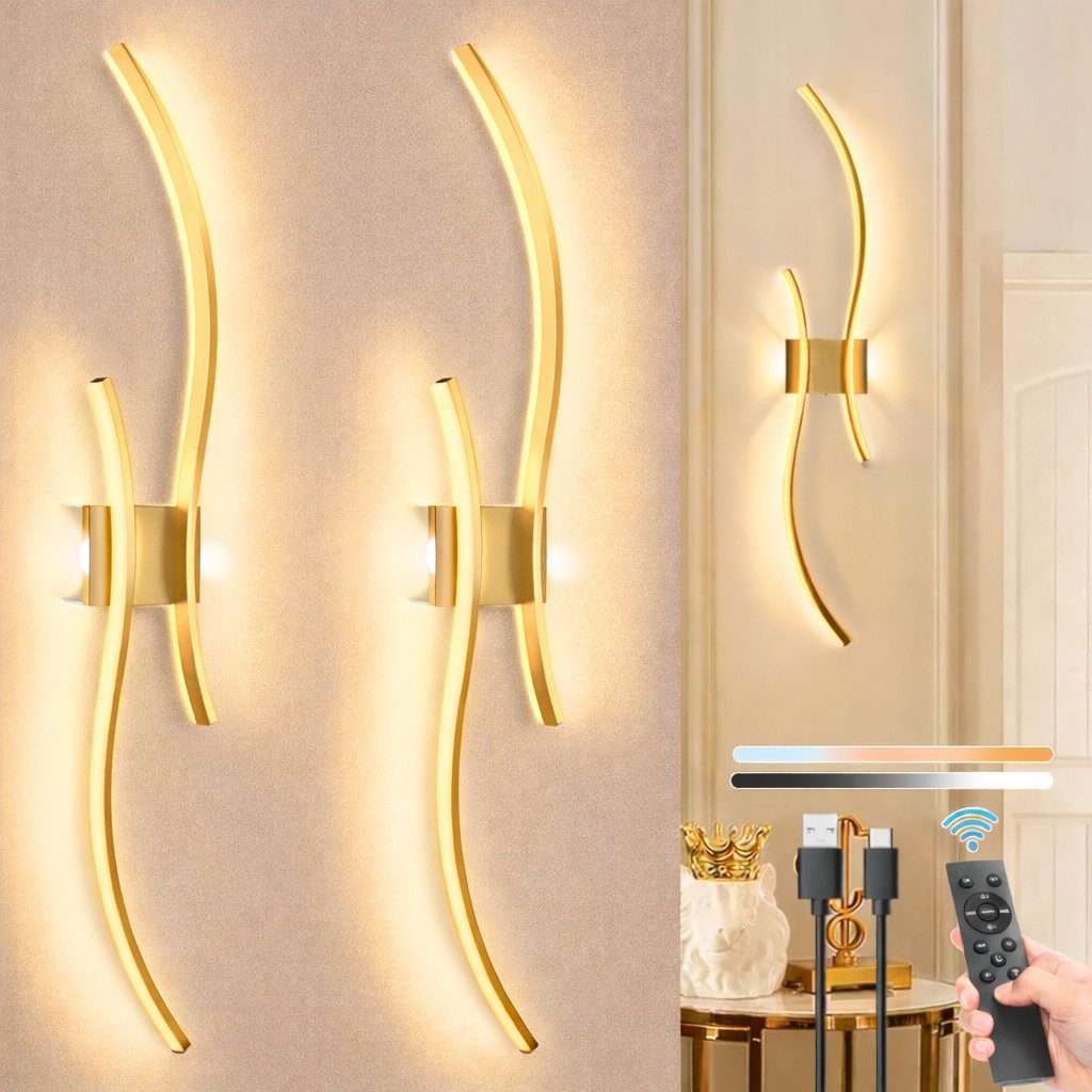 Rosnek Wandleuchte Kabellose LED Wandleuchte, wiederaufladbar, dimmbar mit günstig online kaufen