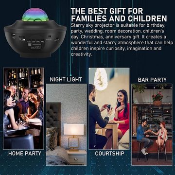 Daskoo Nachtlicht LED-Sternenhimmel Projektor, UFO Nachtlicht Bluetooth, LED fest integriert, Galaxie Projektor Nachtlicht, für Baby Kinder Erwachsene