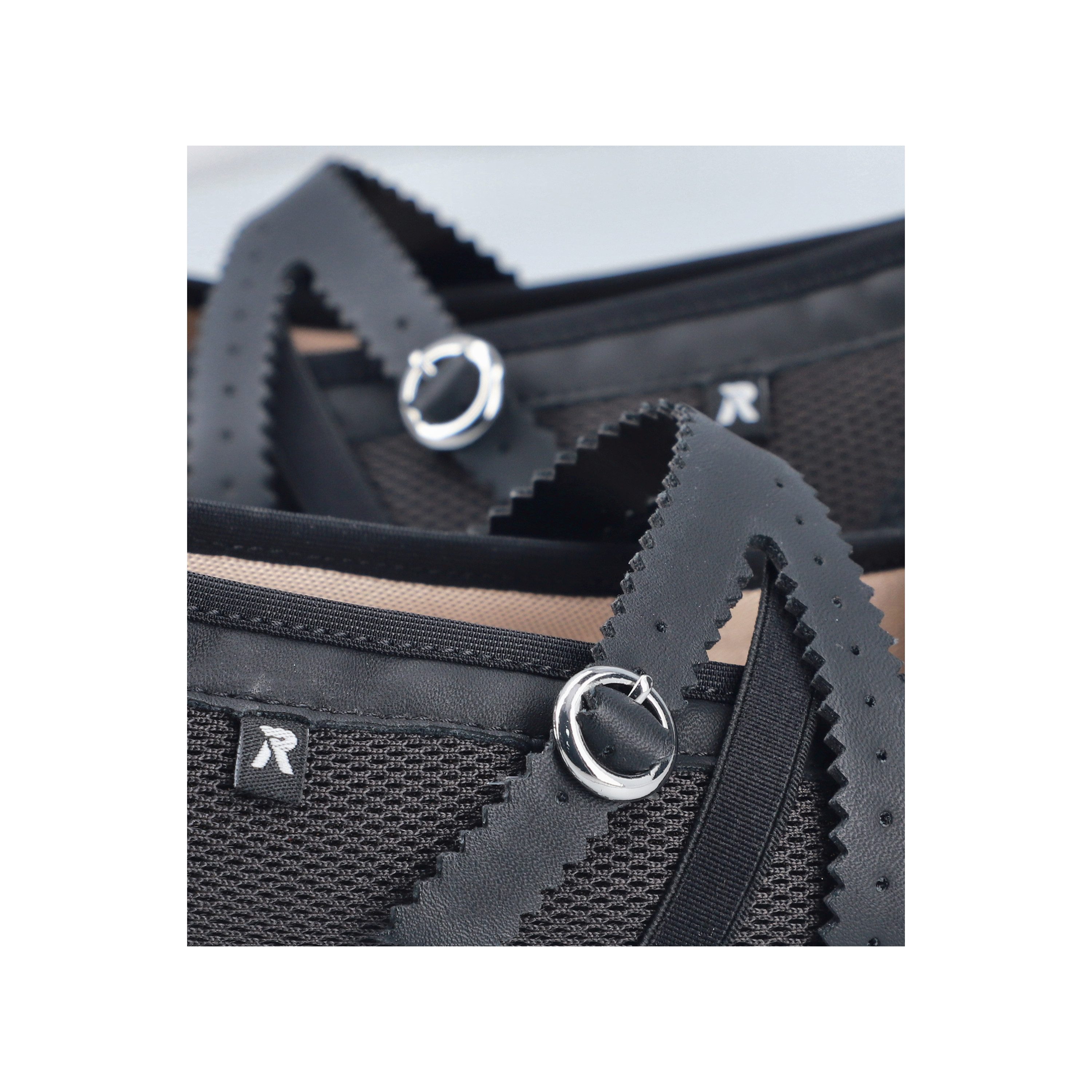 Rieker Riemchenballerina Schlupfschuh, Flats, Slipper mit Mesheinsatz