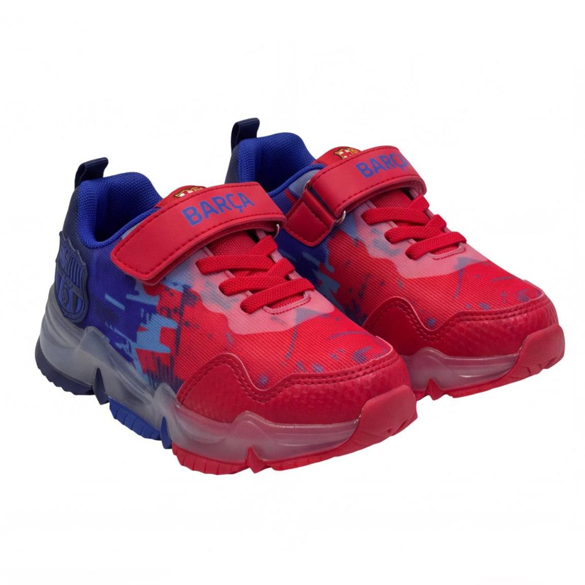 FC Barcelona Kinder Sneaker mit Licht Sportliche Schuhe für Schule Freizeit Alltag Sneaker