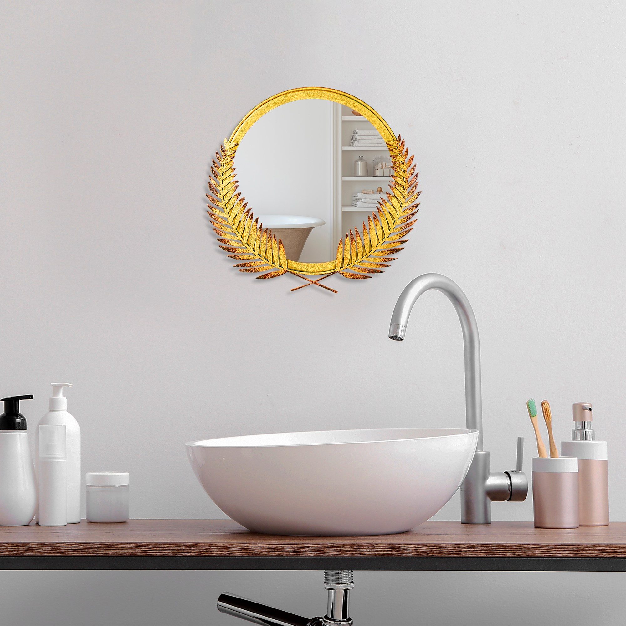 Skye Decor Wandspiegel 100% METAL (Thickness: 1,5 mm), 45 x 48 cm U1505