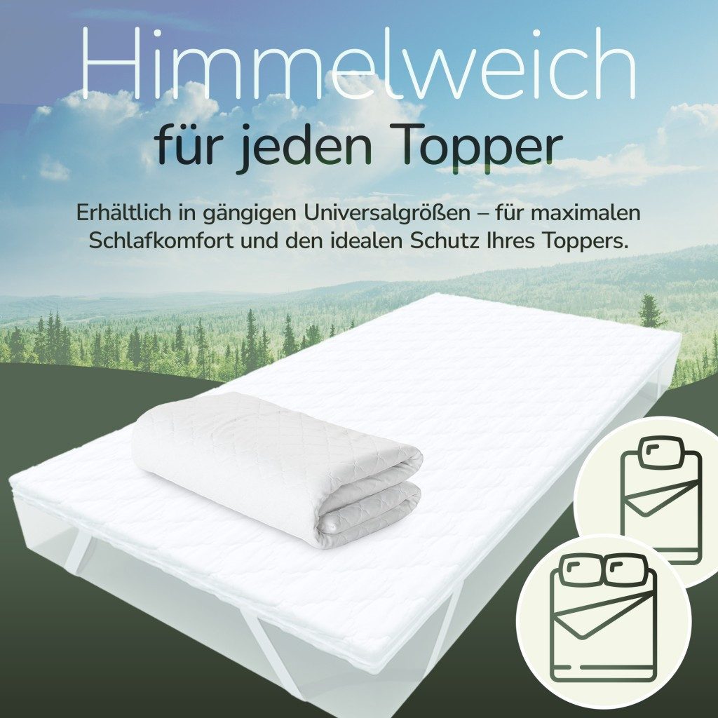 Matratzenschutzbezug Topper-Bezug Classic, Höhe 5 cm, 4-Eckspanngummis MSS e.K., Karo-Steppmuster, waschmaschinenfest bei 60°C
