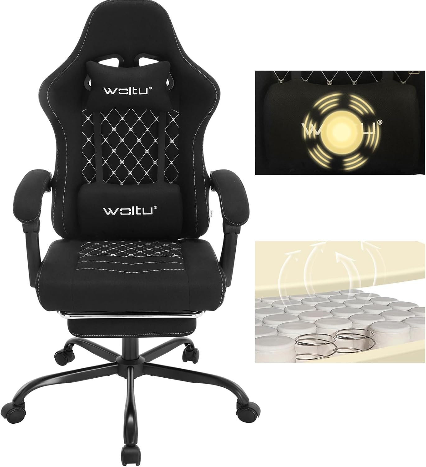 Woltu Gaming-Stuhl (1 St), mit Massagefunktion, ergonomisch, 150 kg, Netzst günstig online kaufen