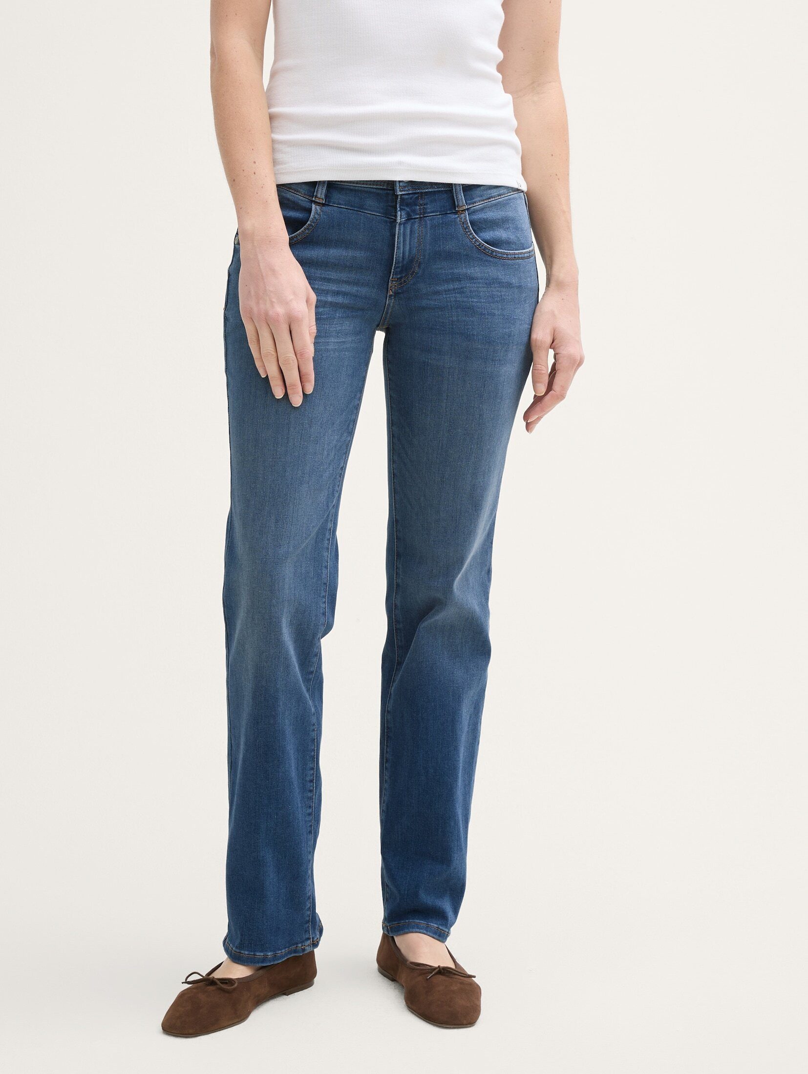 TOM TAILOR Straight-Jeans Jeanshosen TTALEXA STRAIGHT Jeans