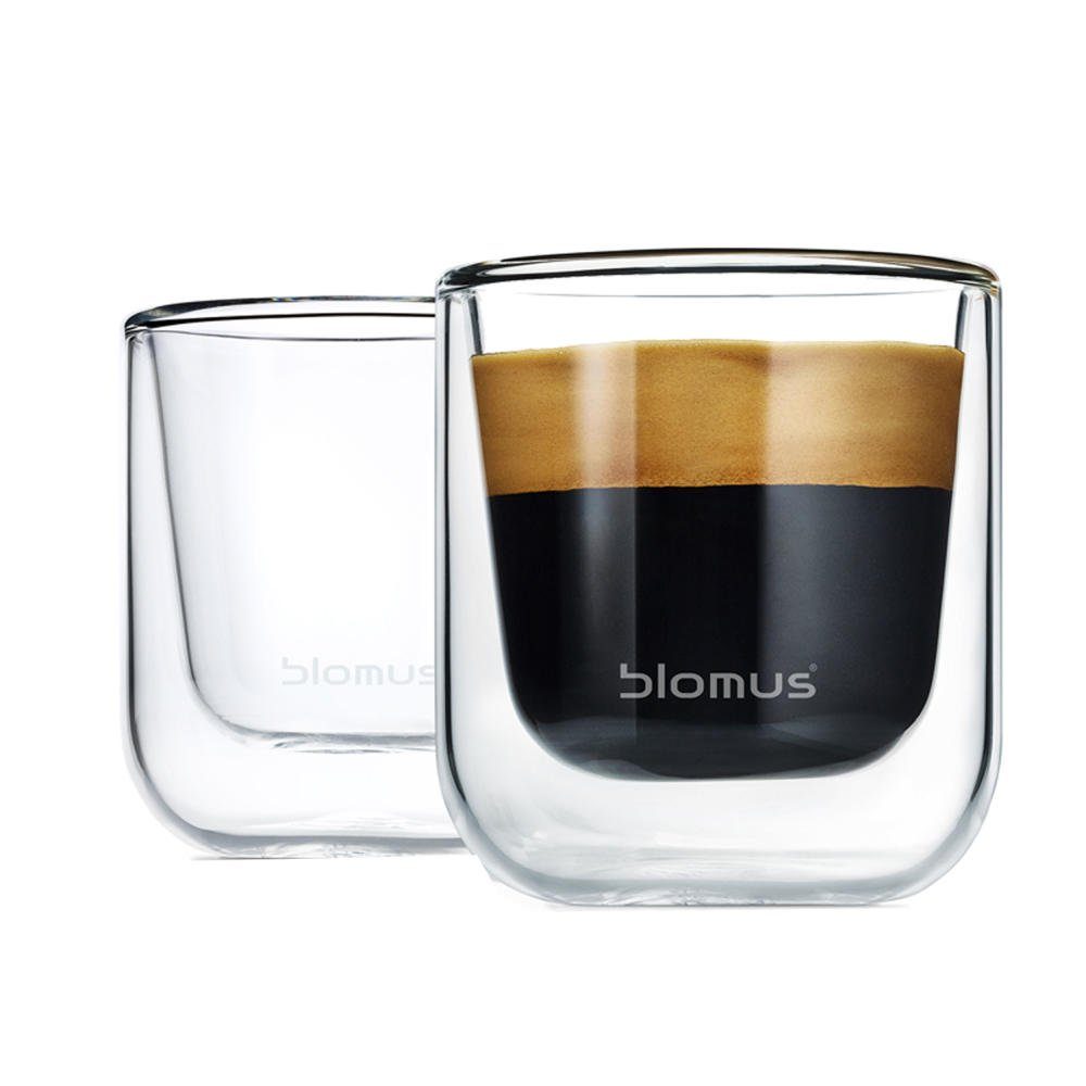 blomus Espressoglas 2er Set -NERO- Espressogläser, Designgläser - 80 ml, 2-tlg., nur als Set, inkl. Thermofunktion, Spülmaschinengeeignet