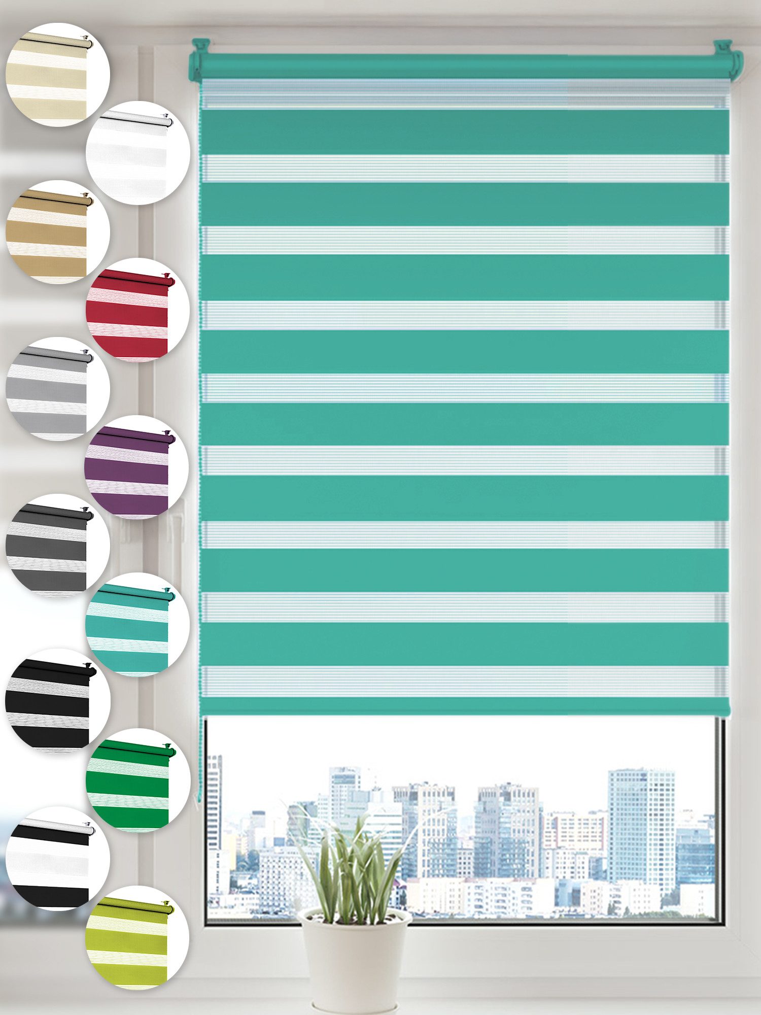 Doppelrollo Klemmfix ohne Bohren Rollos für Fenster und Tür Seitenzugrollo, günstig online kaufen