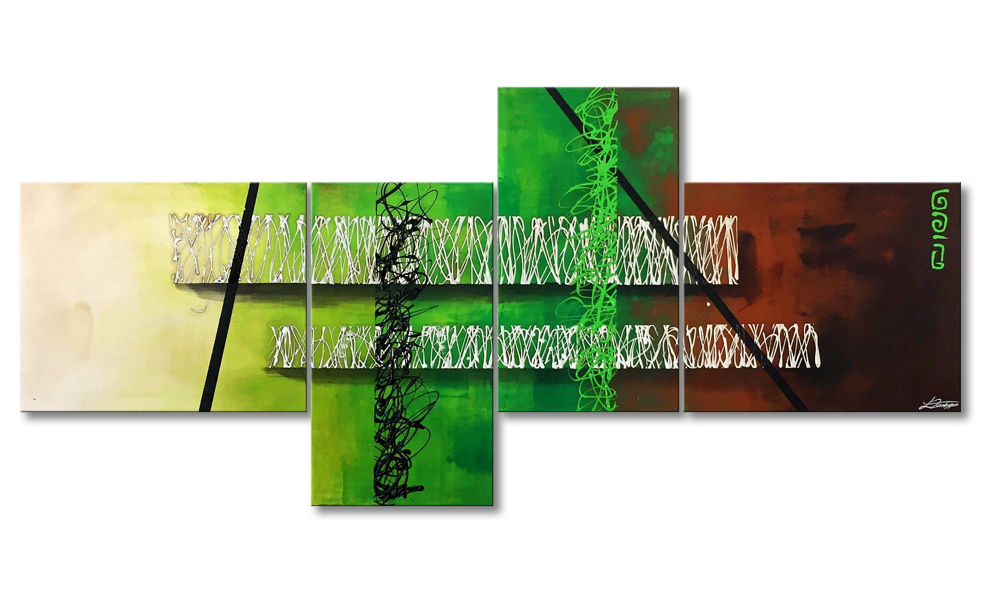 WandbilderXXL Gemälde Natural Signs 200 x 90 cm, Abstraktes Gemälde, handgemaltes Unikat