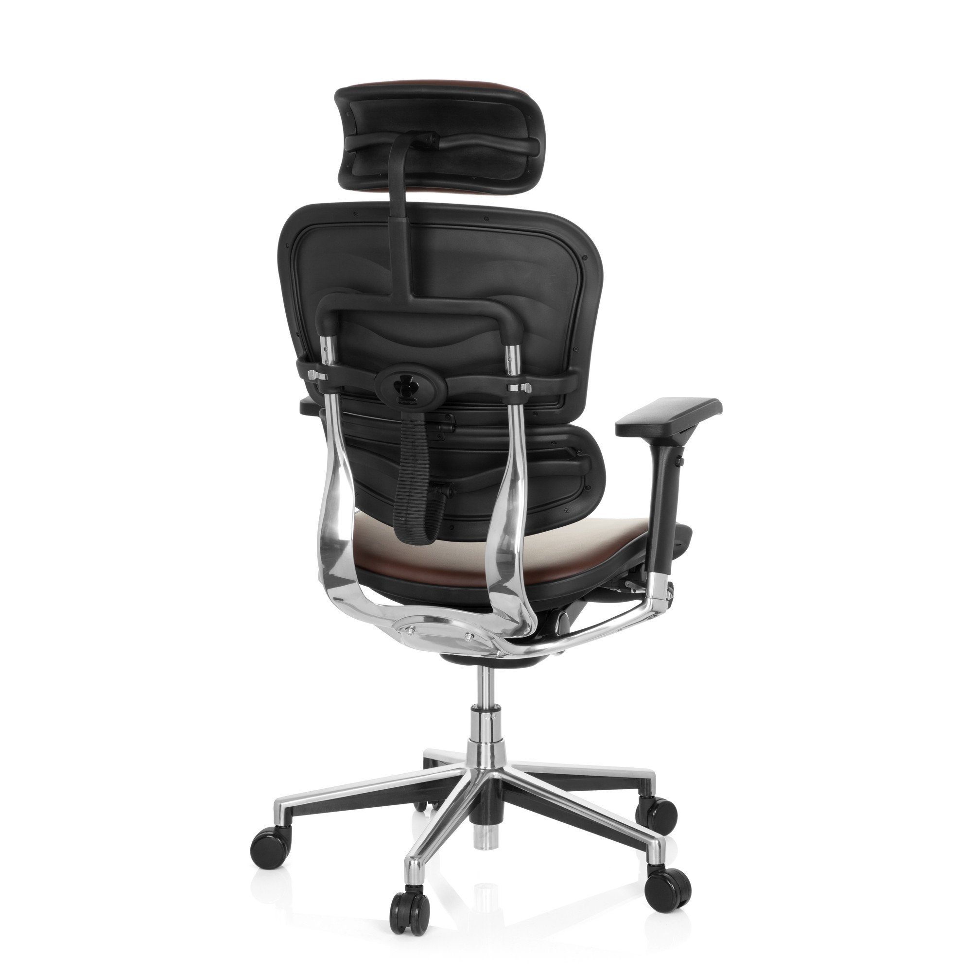 hjh OFFICE ergonomisch Bürostuhl Leder Dunkelbraun ERGOHUMAN Drehstuhl Chefsessel Luxus (1 St)