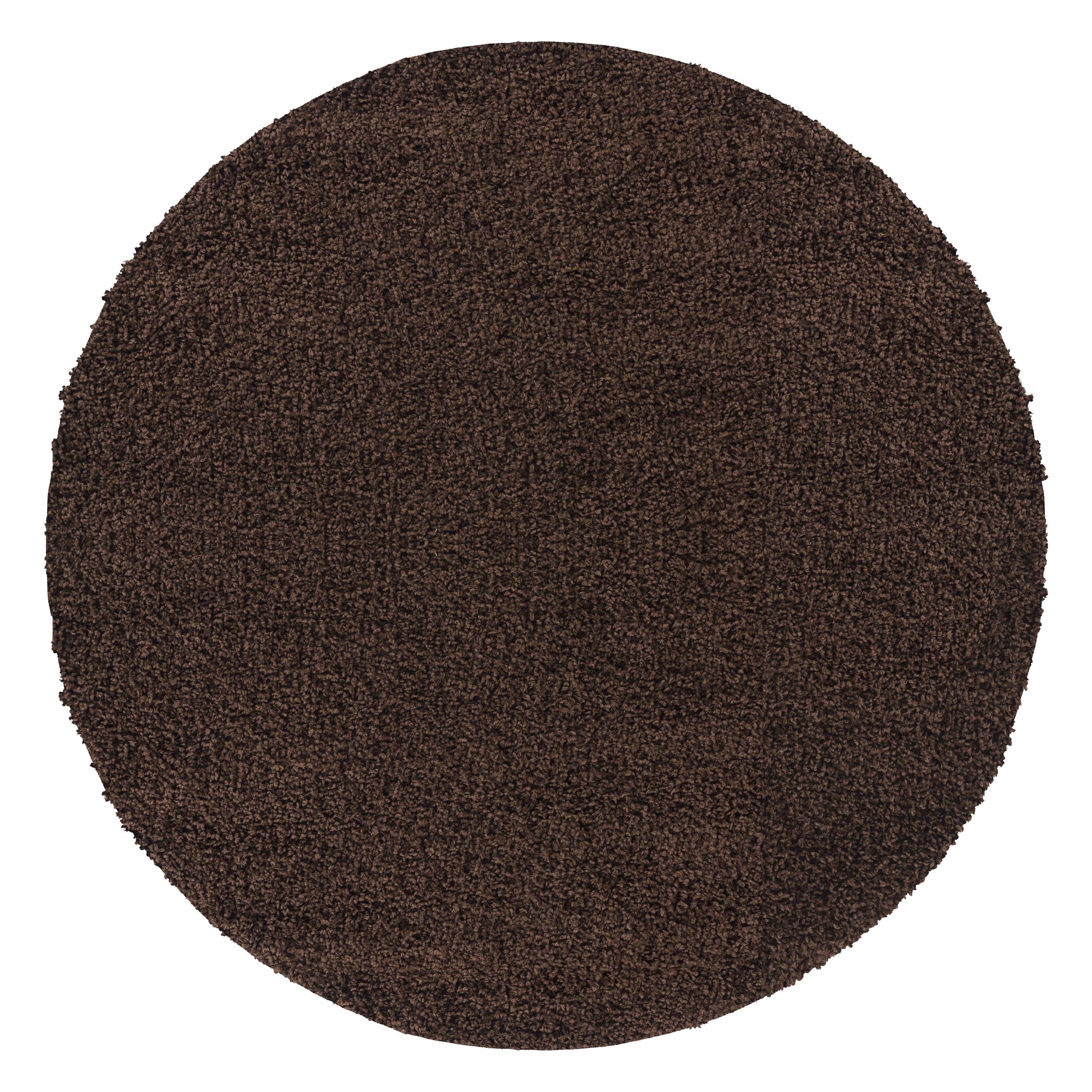 Teppich Unicolor - Einfarbig, Teppium, Rund, Höhe: 30 mm, Teppich Wohnzimmer Braun