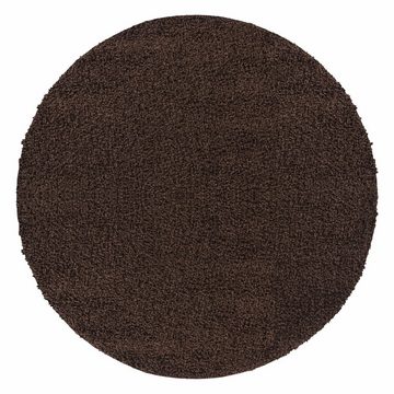 Teppich Unicolor - Einfarbig, Teppium, Rechteckig, Höhe: 30 mm, Teppich Wohnzimmer Shaggy Einfarbig Braun Modern Flauschig Weiche